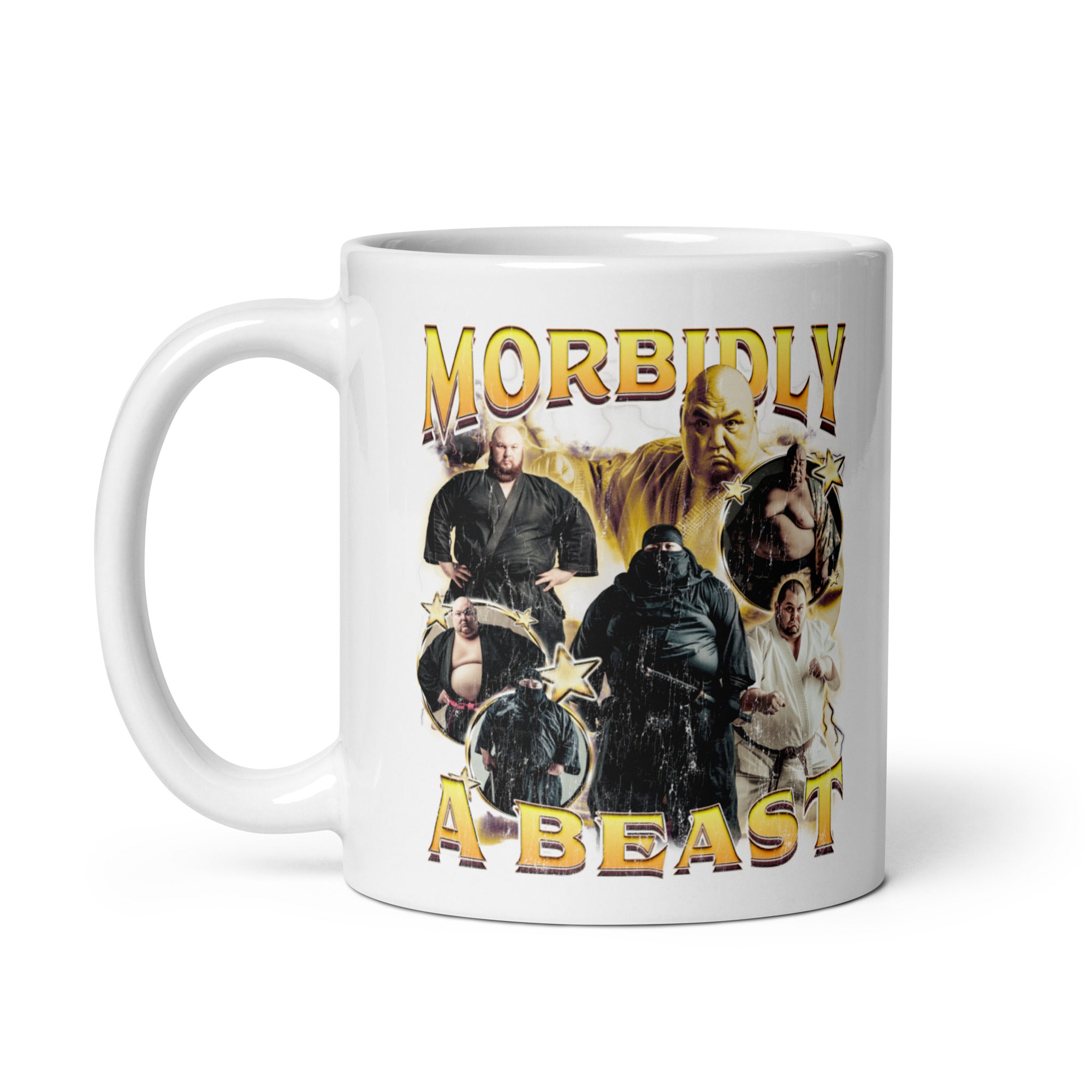 Morbidly a Beast White glossy mug