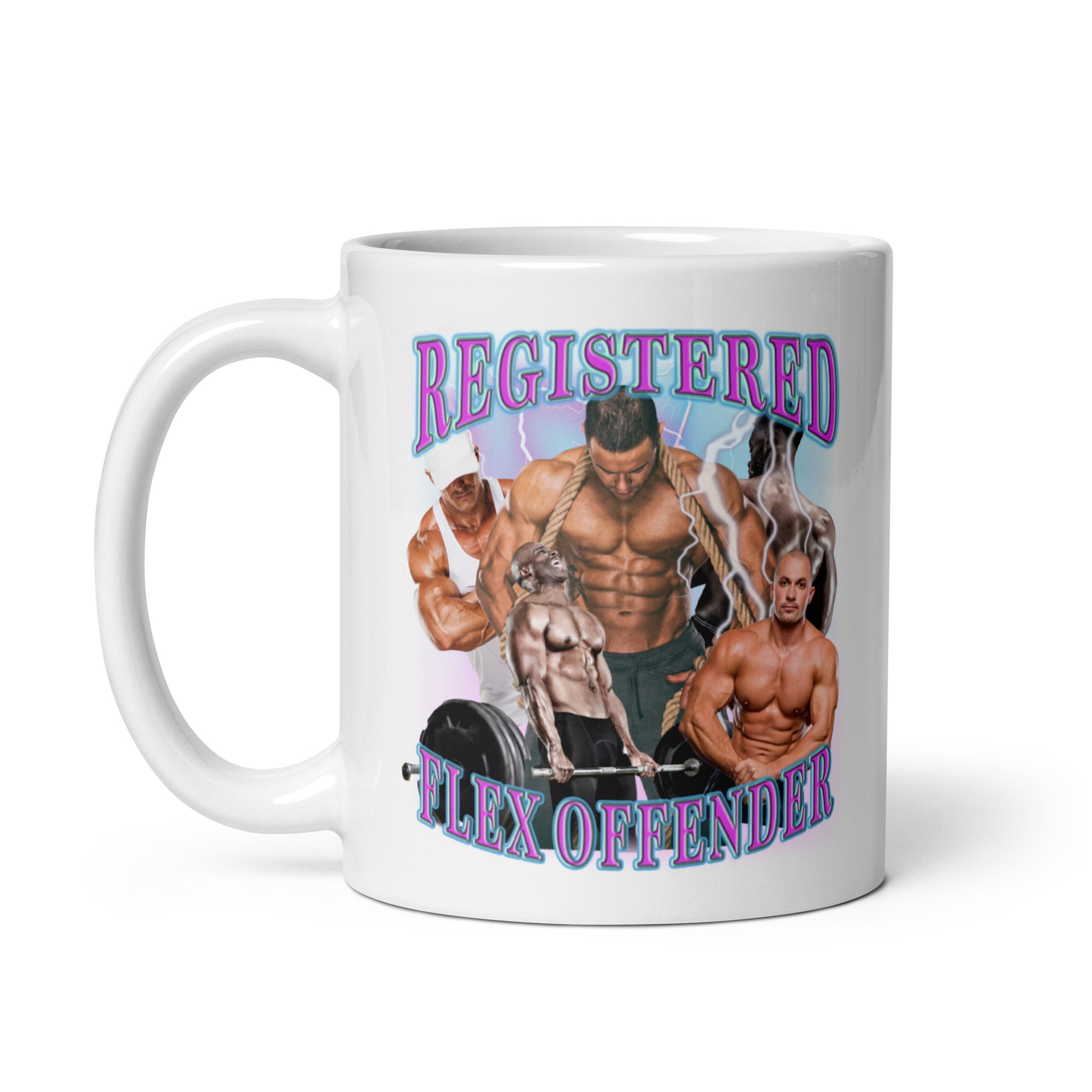 Registered Flex Offender White glossy mug