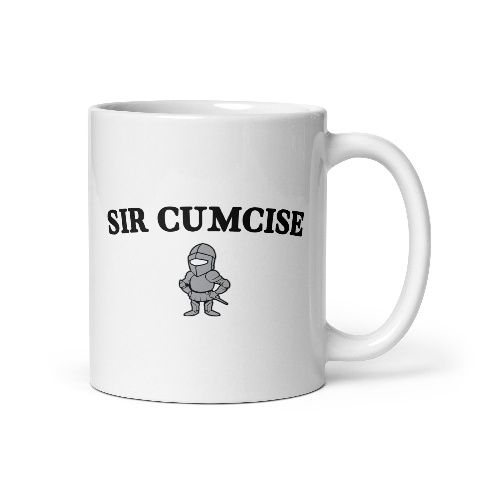 Sir Cumcise White glossy mug