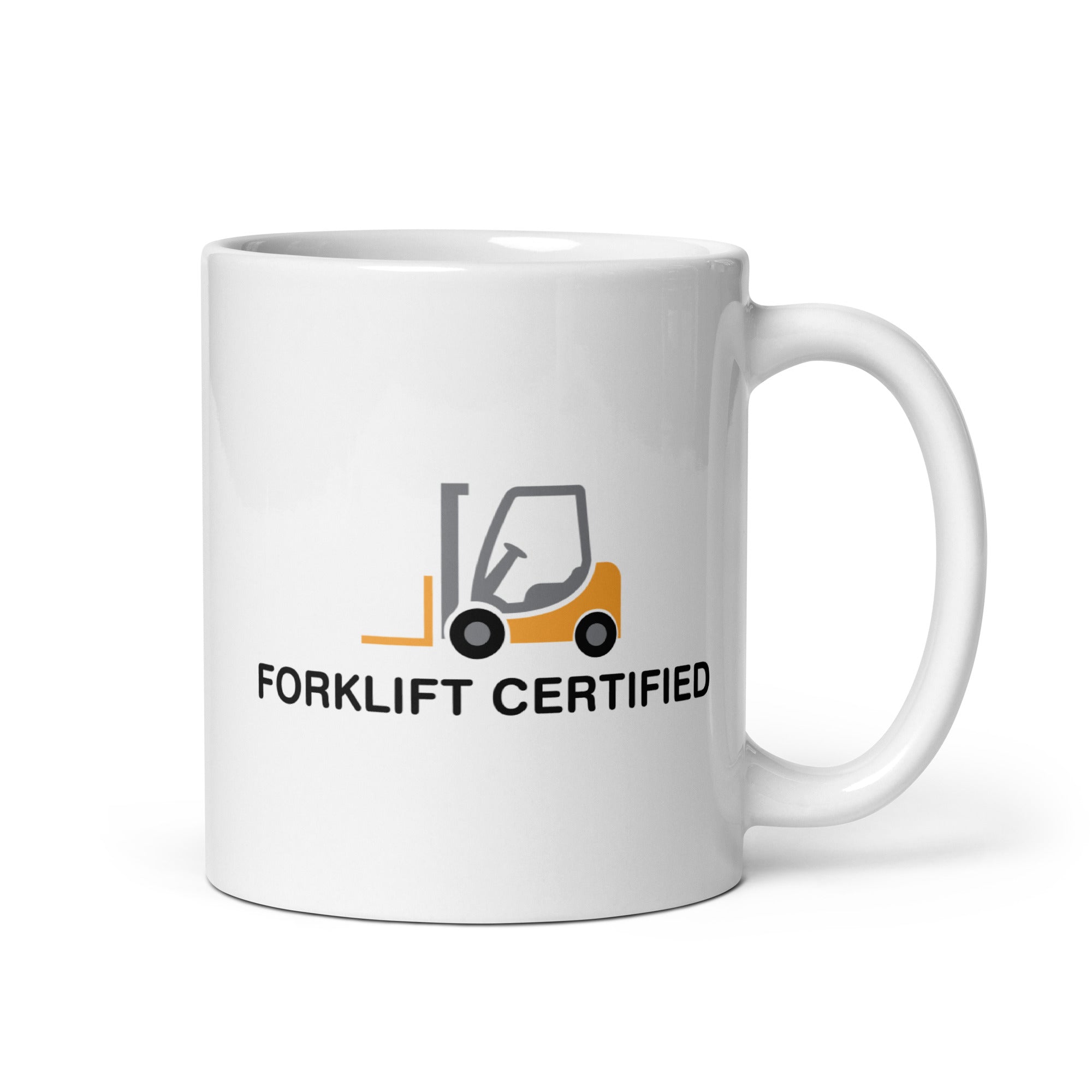 Forklift Certified White glossy mug