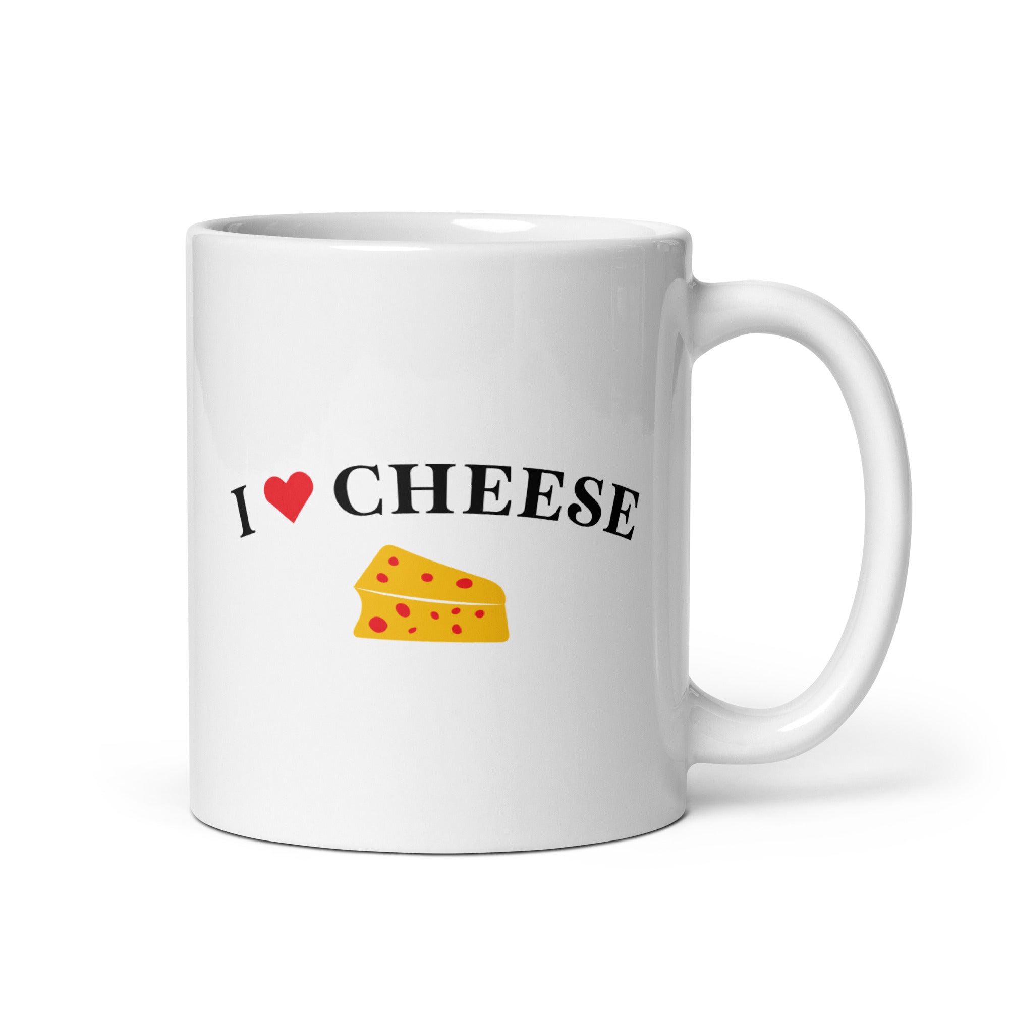 I Love Cheese White glossy mug