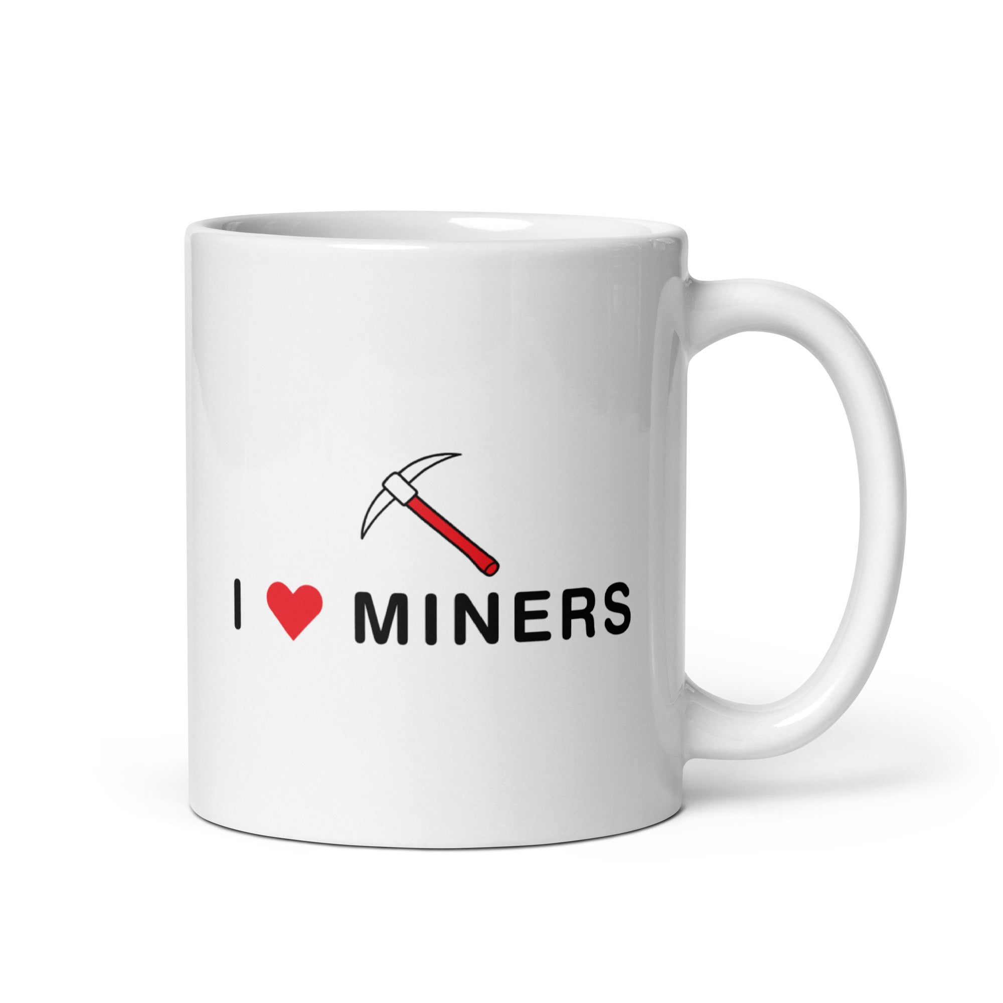 I love Miners White glossy mug