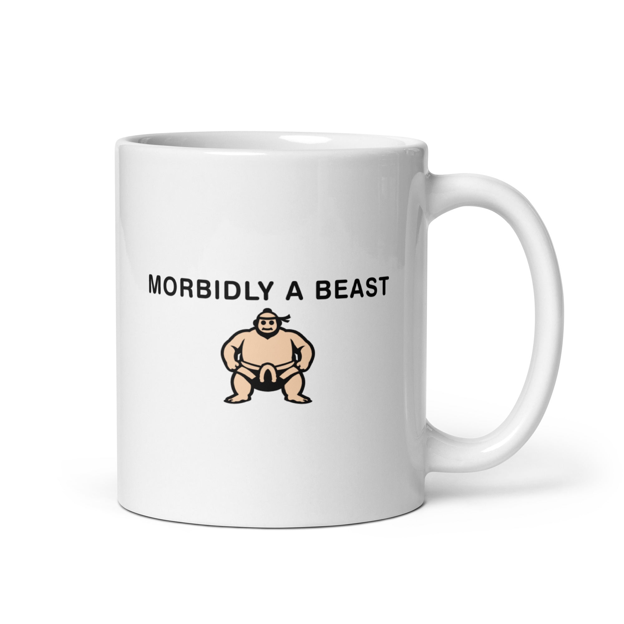 Morbidly a Beast White glossy mug