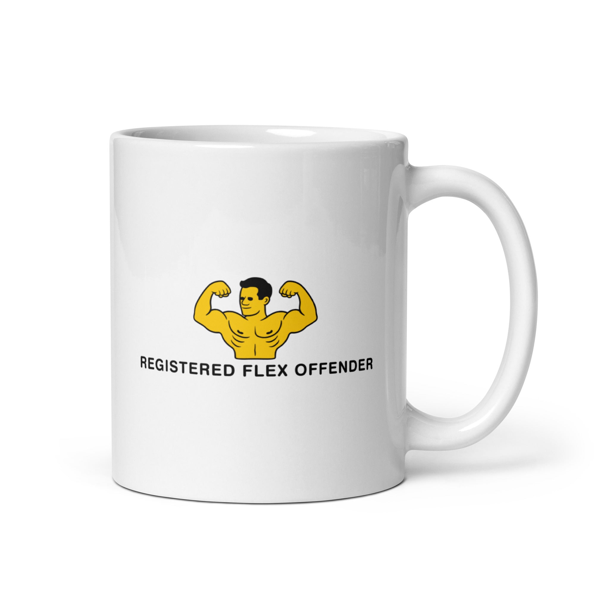 Registered Flex Offender White glossy mug