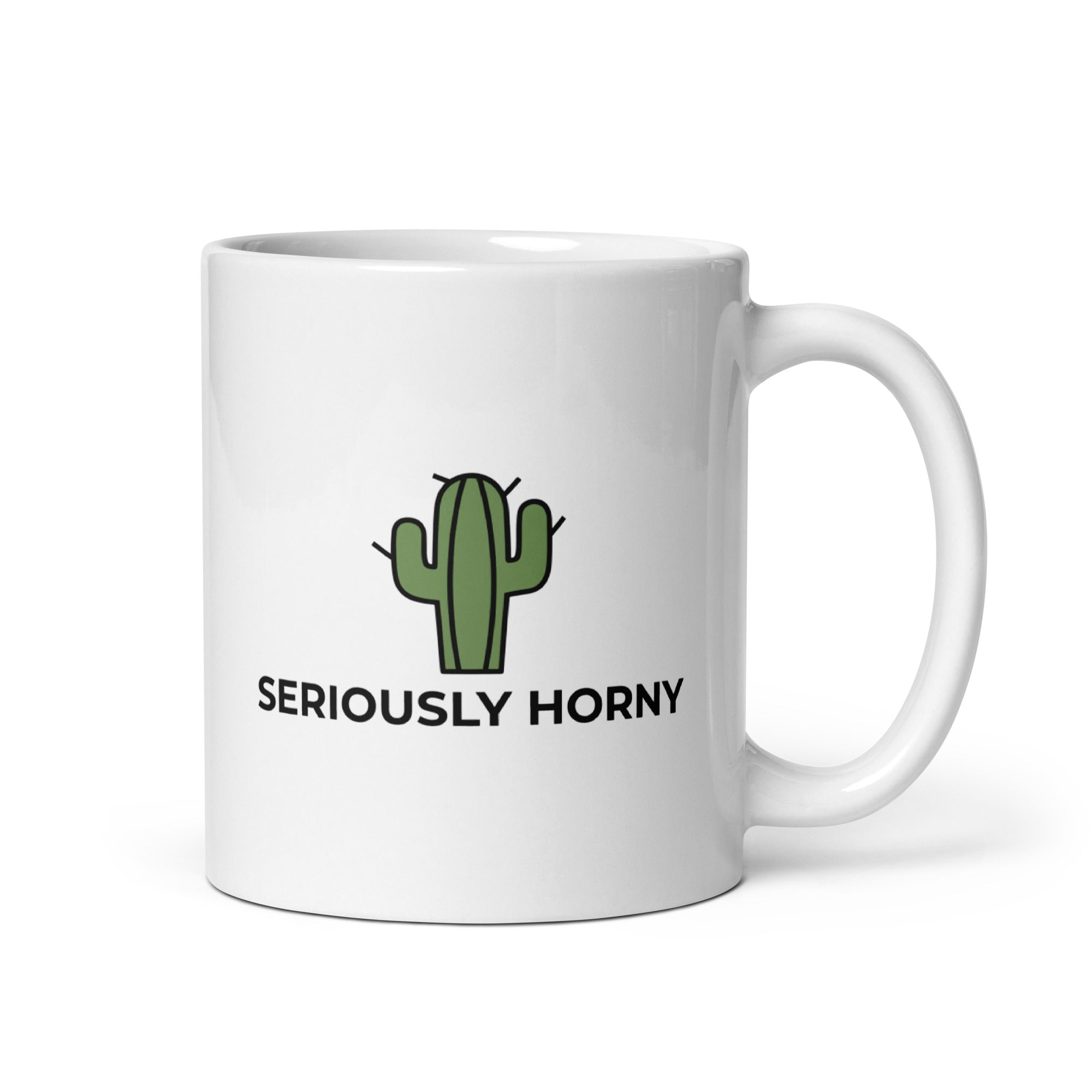 Seriously Horny White glossy mug