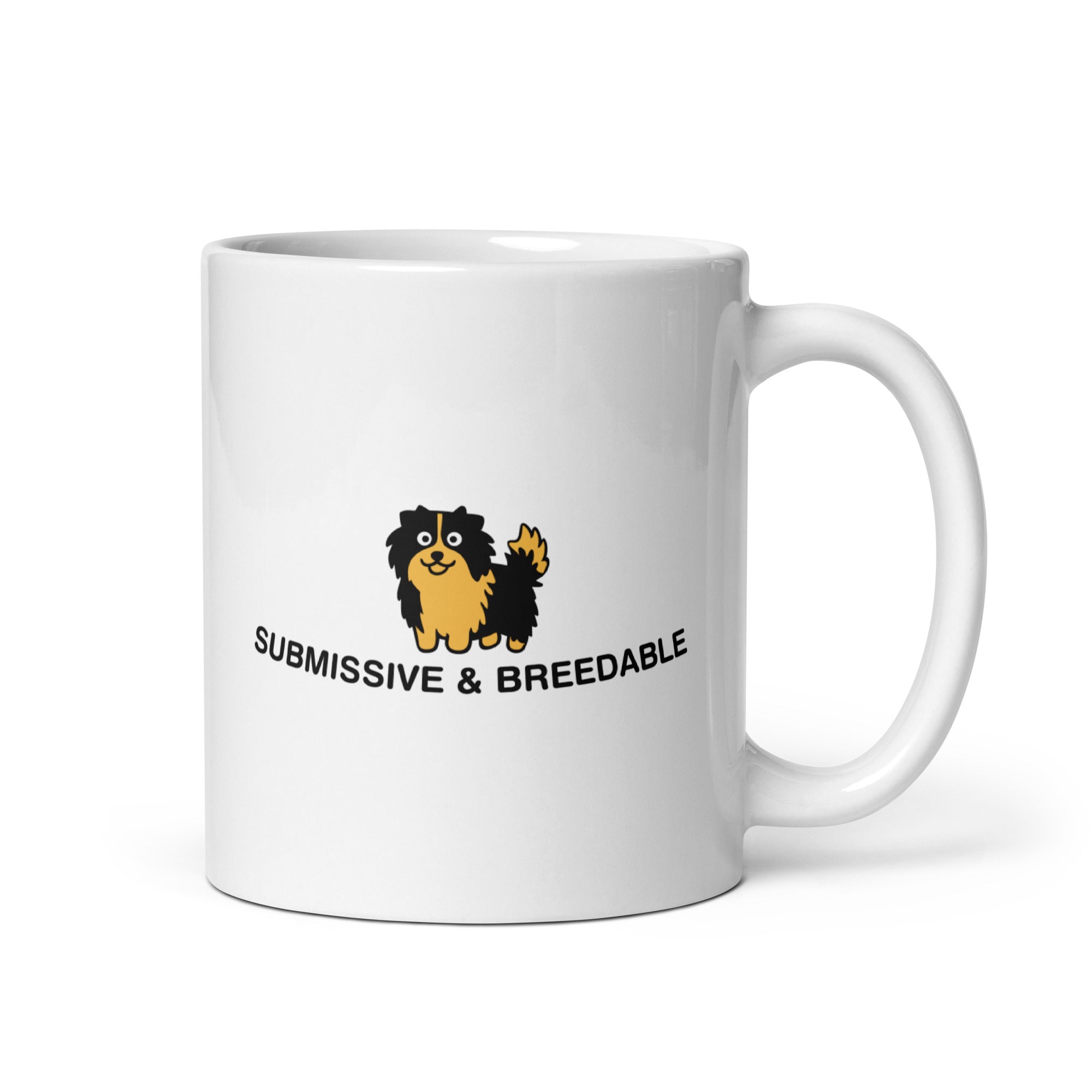 Submissive and Breedable White glossy mug