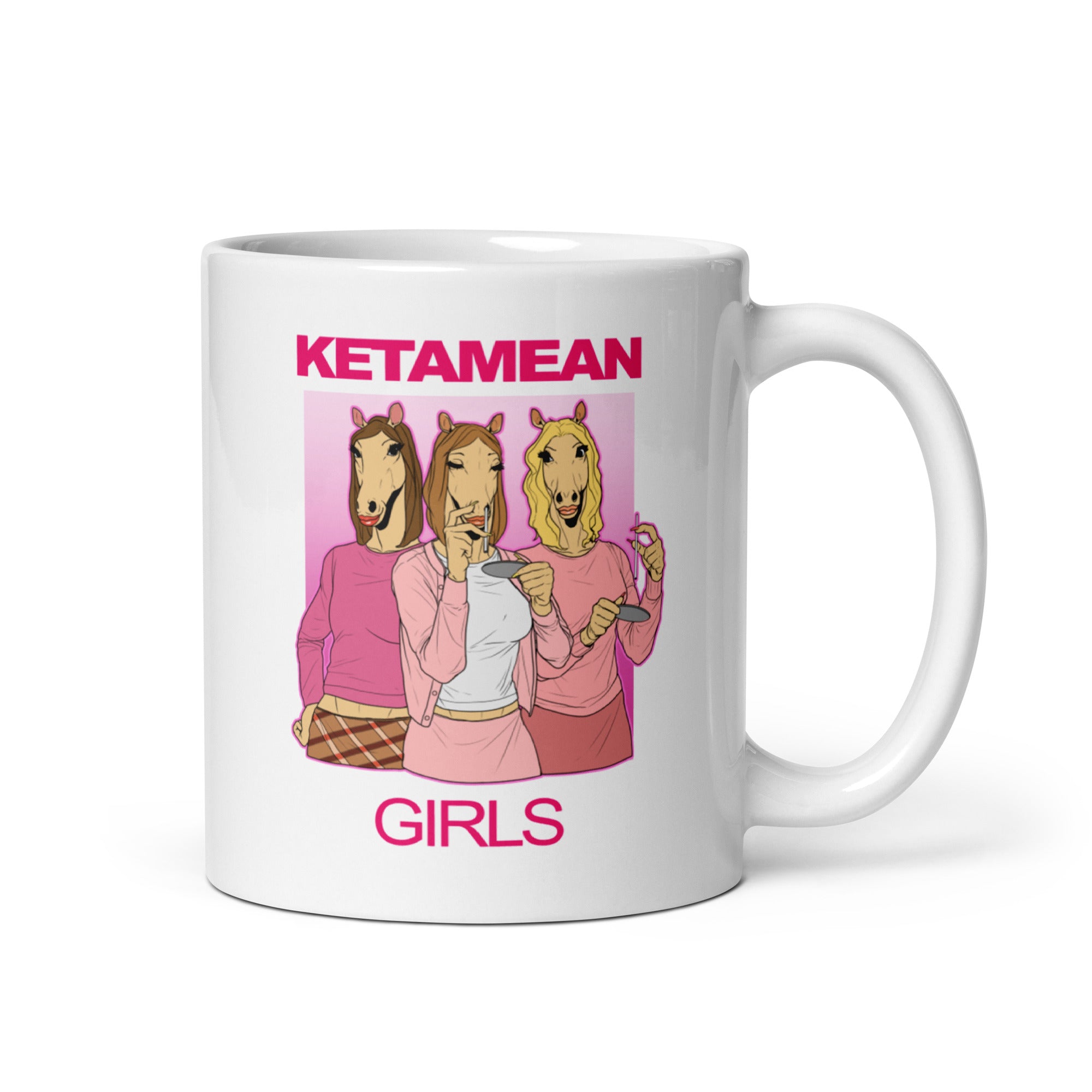 Ketamean Girls White glossy mug