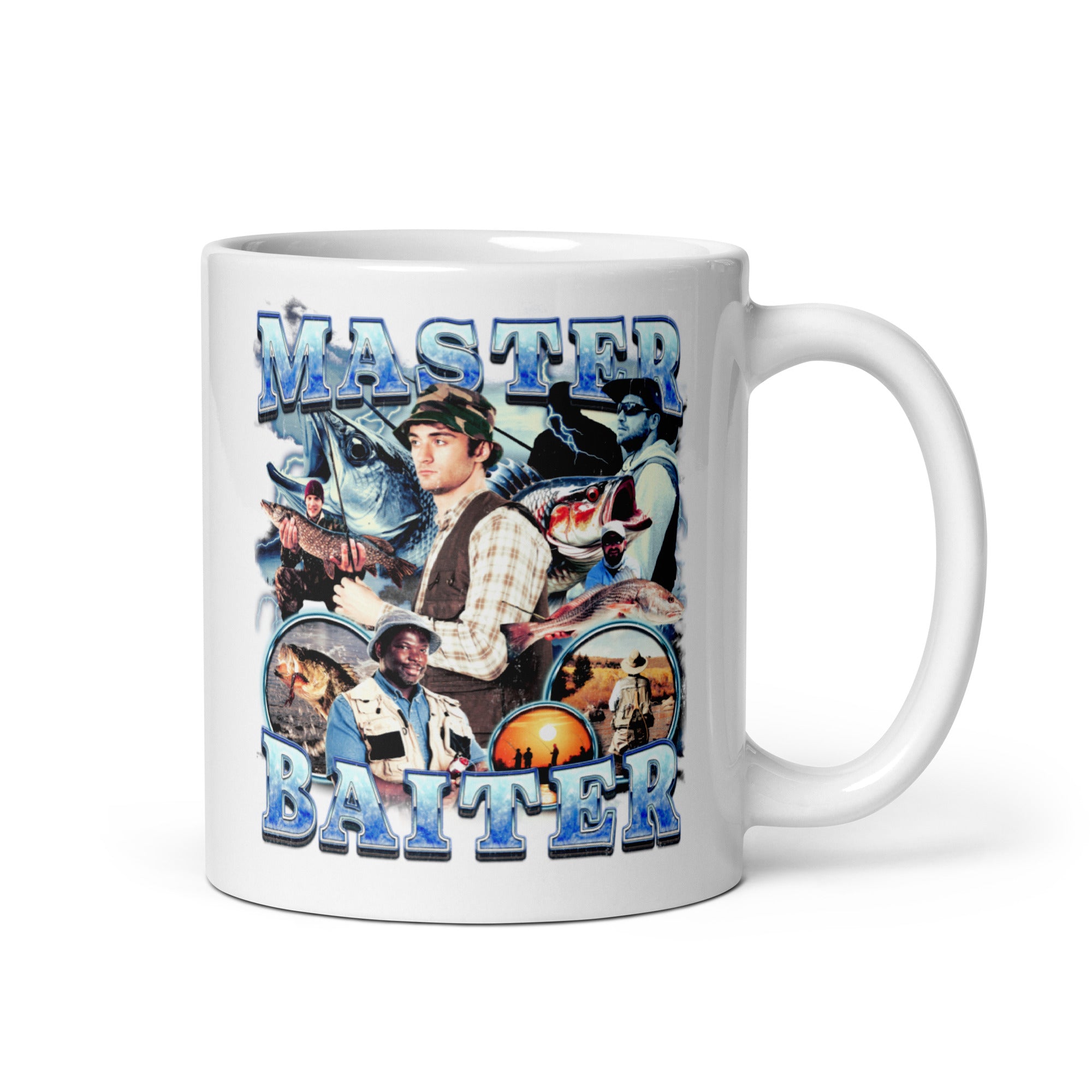 Master Baiter White glossy mug