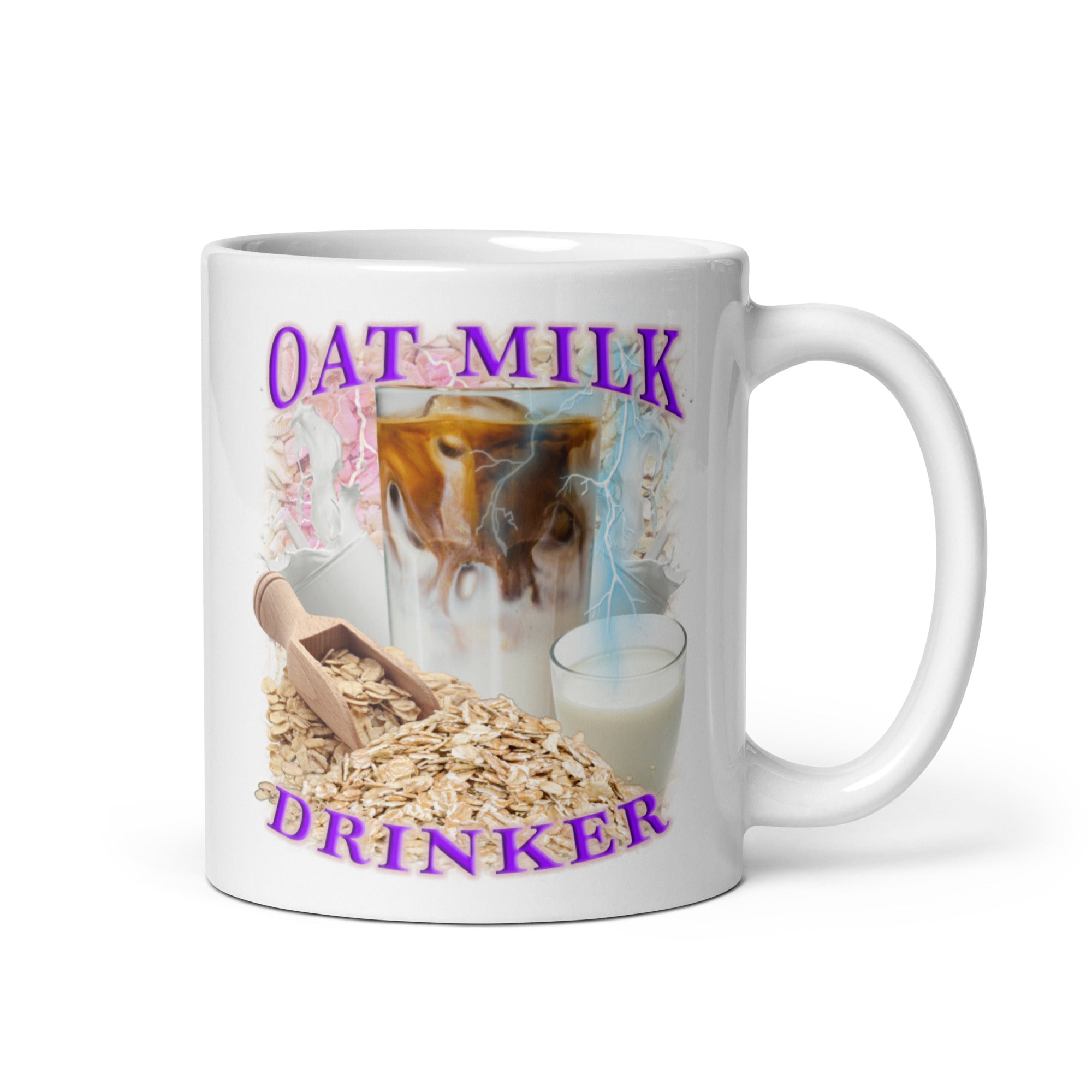 Oat Milk Drinker White glossy mug