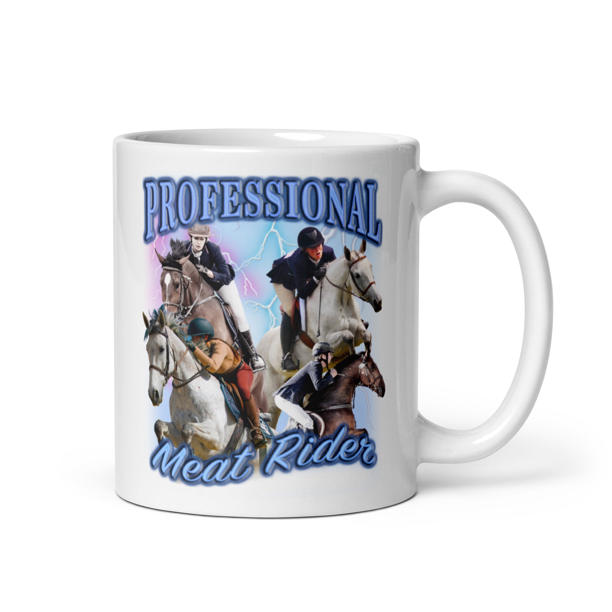 Professional Meat Rider White glossy mug