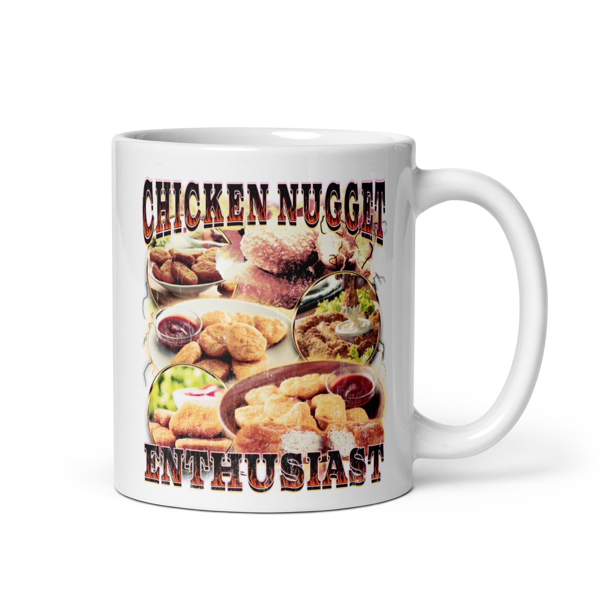 Chicken Nugget Enthusiast White glossy mug