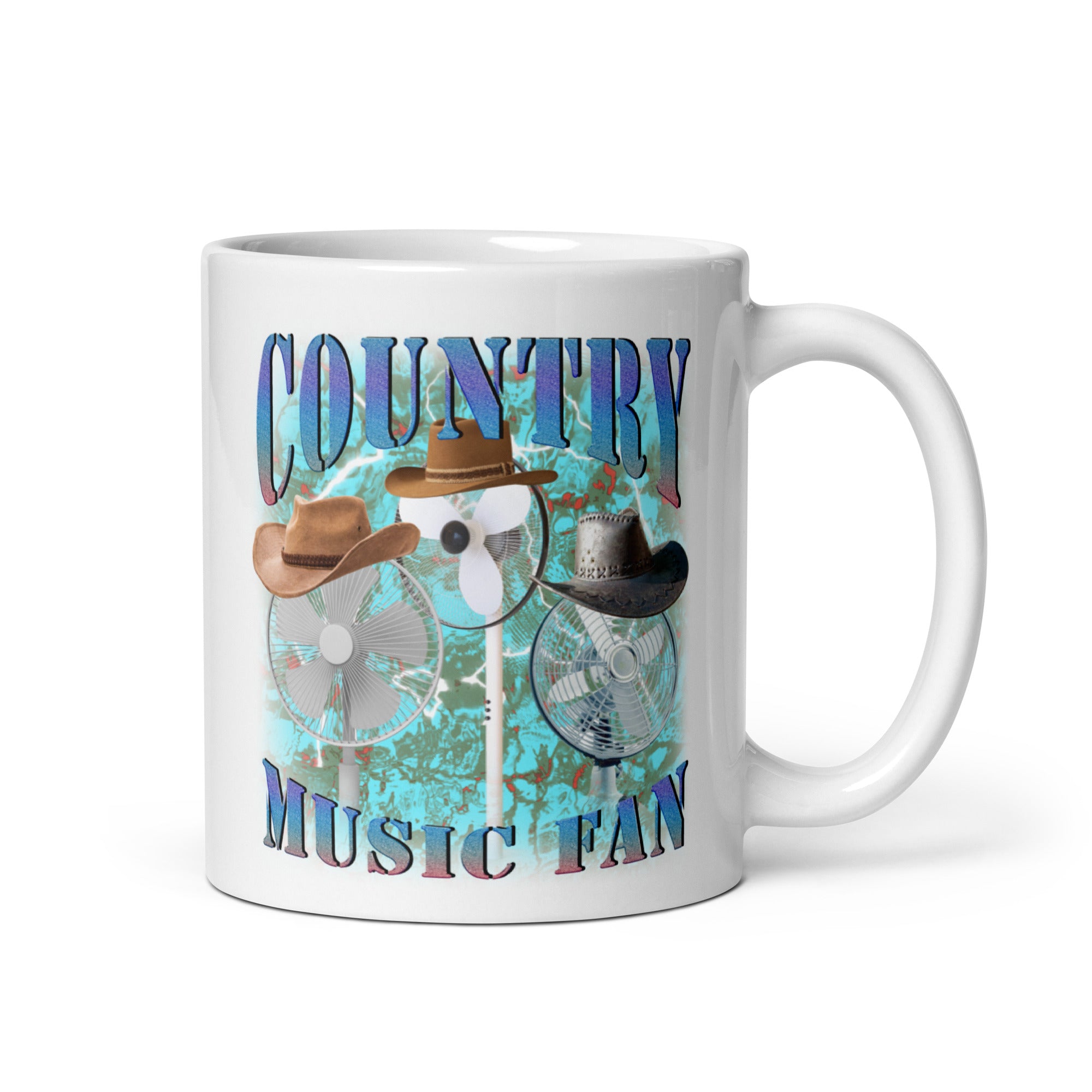 Country Music Fan White glossy mug