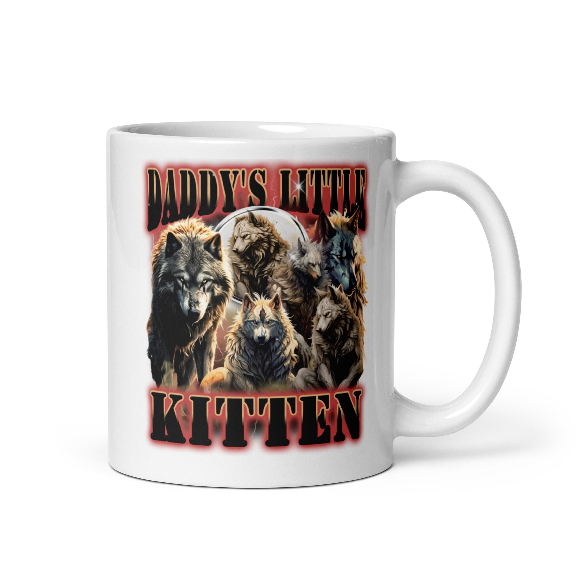 Daddy's Little Kitten White glossy mug