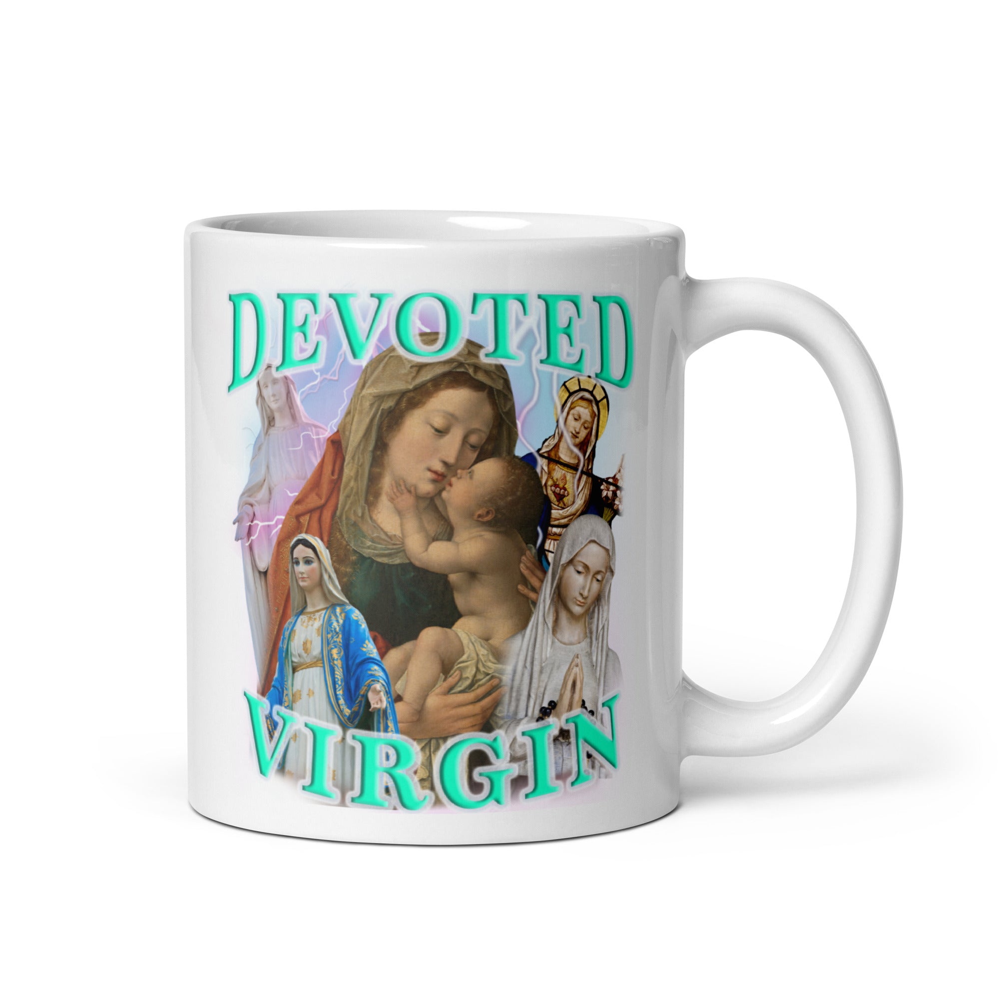 Devoted Virgin White glossy mug