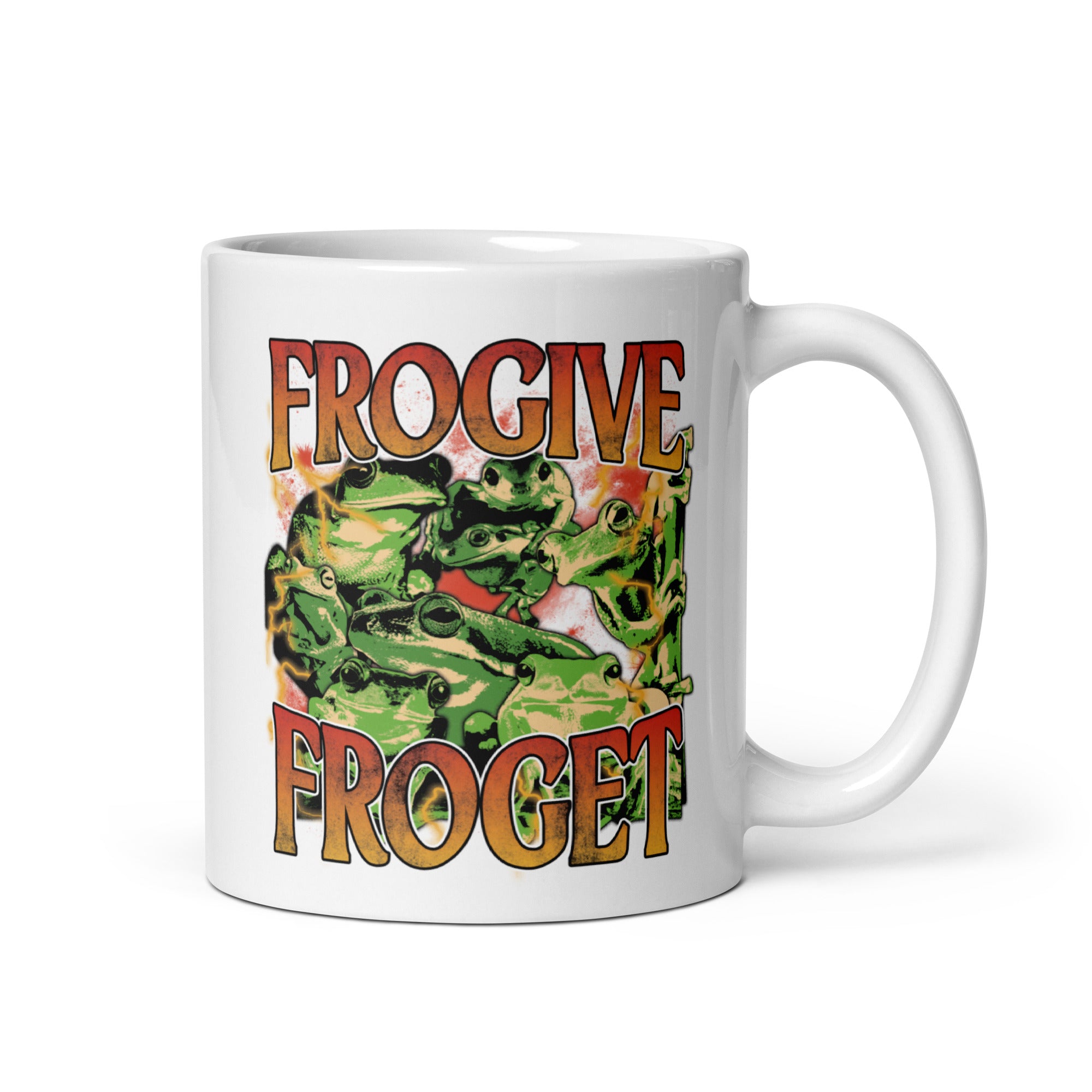 Frogive Forget White glossy mug