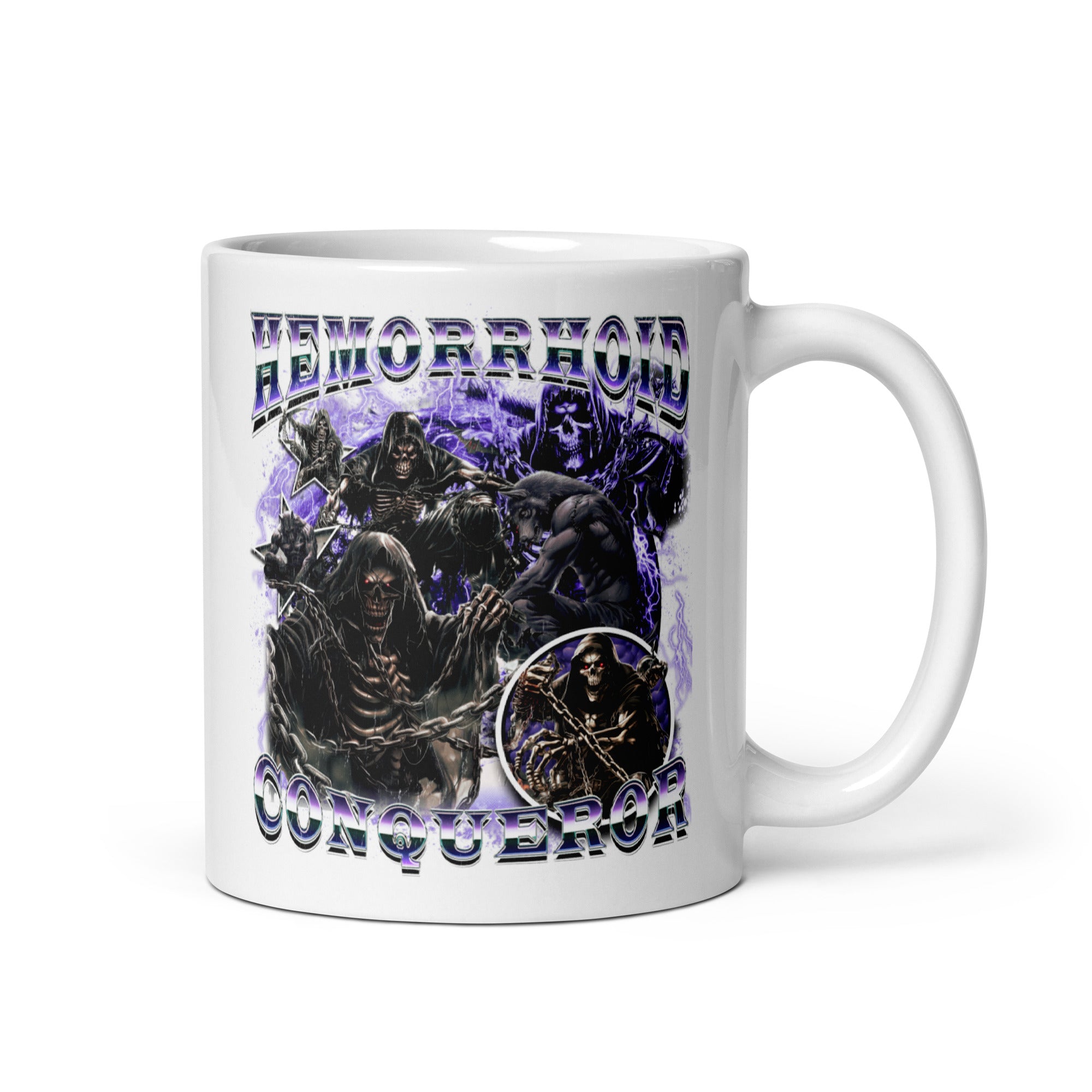 Hemorrhoid Conqueror White glossy mug