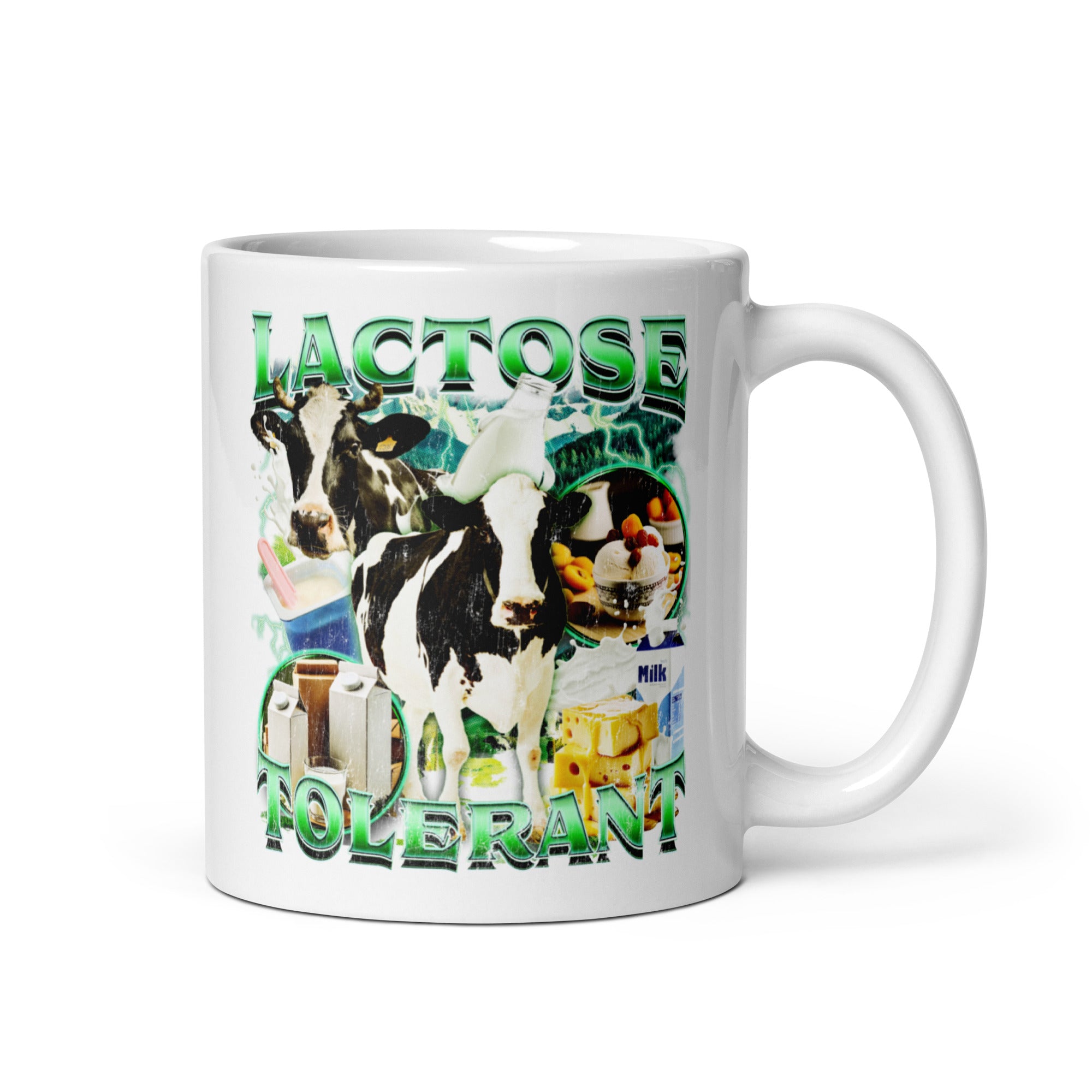 Lactose Tolerant White glossy mug