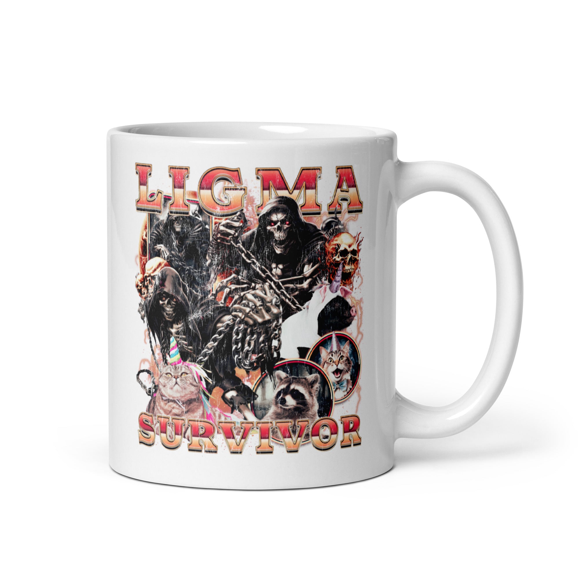 Ligma Survivor White glossy mug