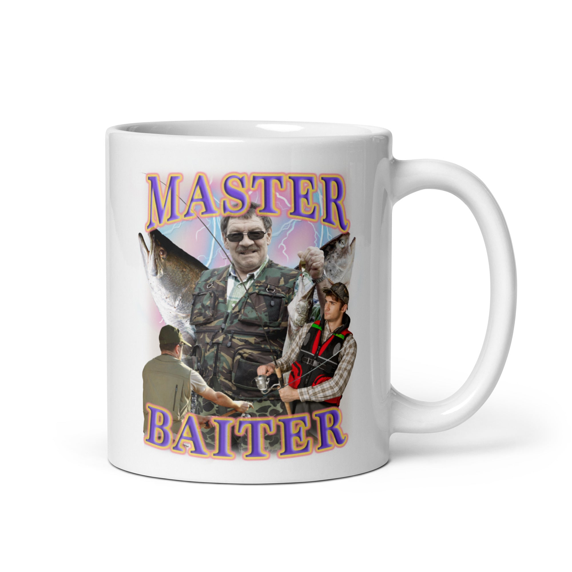 Master Baiter White glossy mug