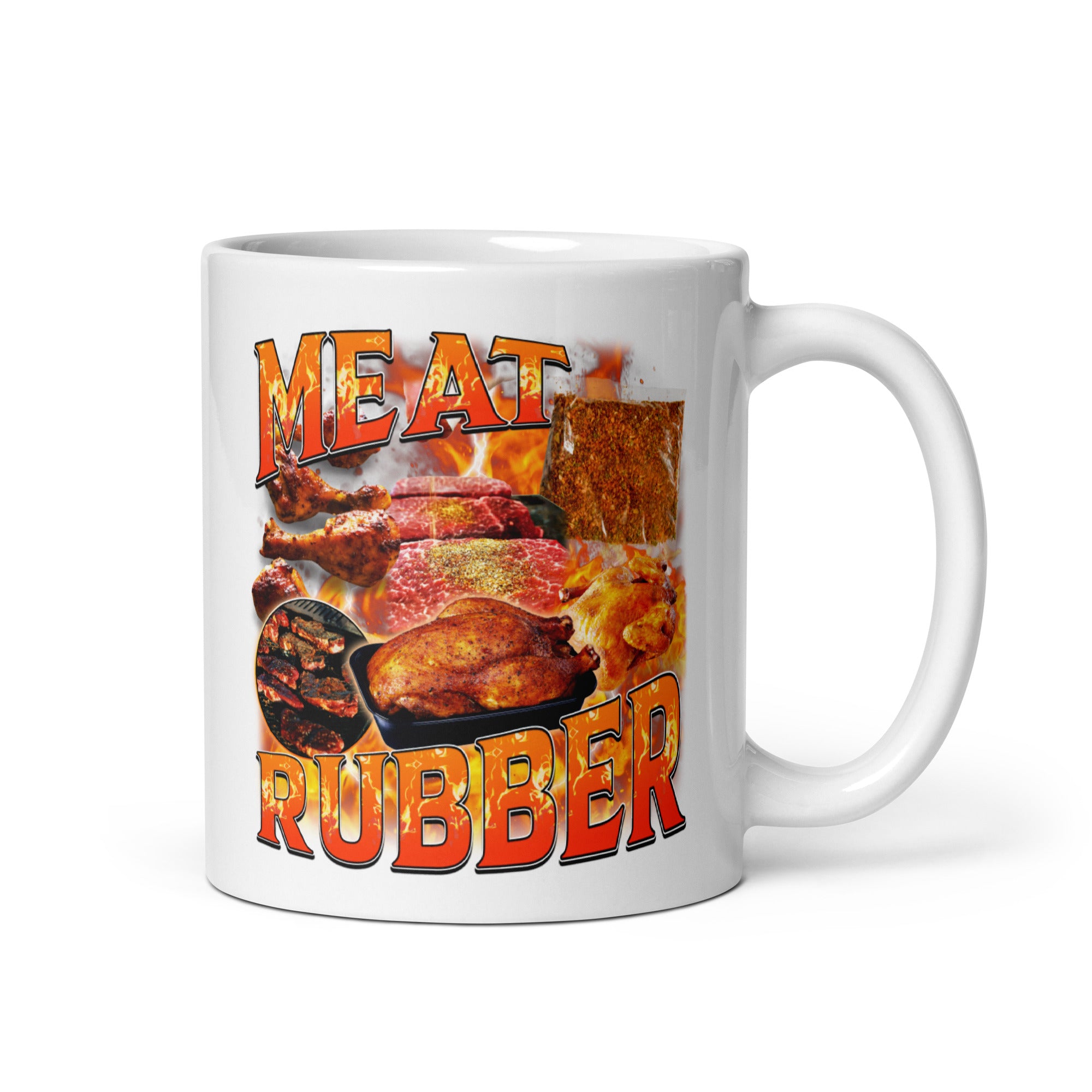 Meat Rubber White glossy mug