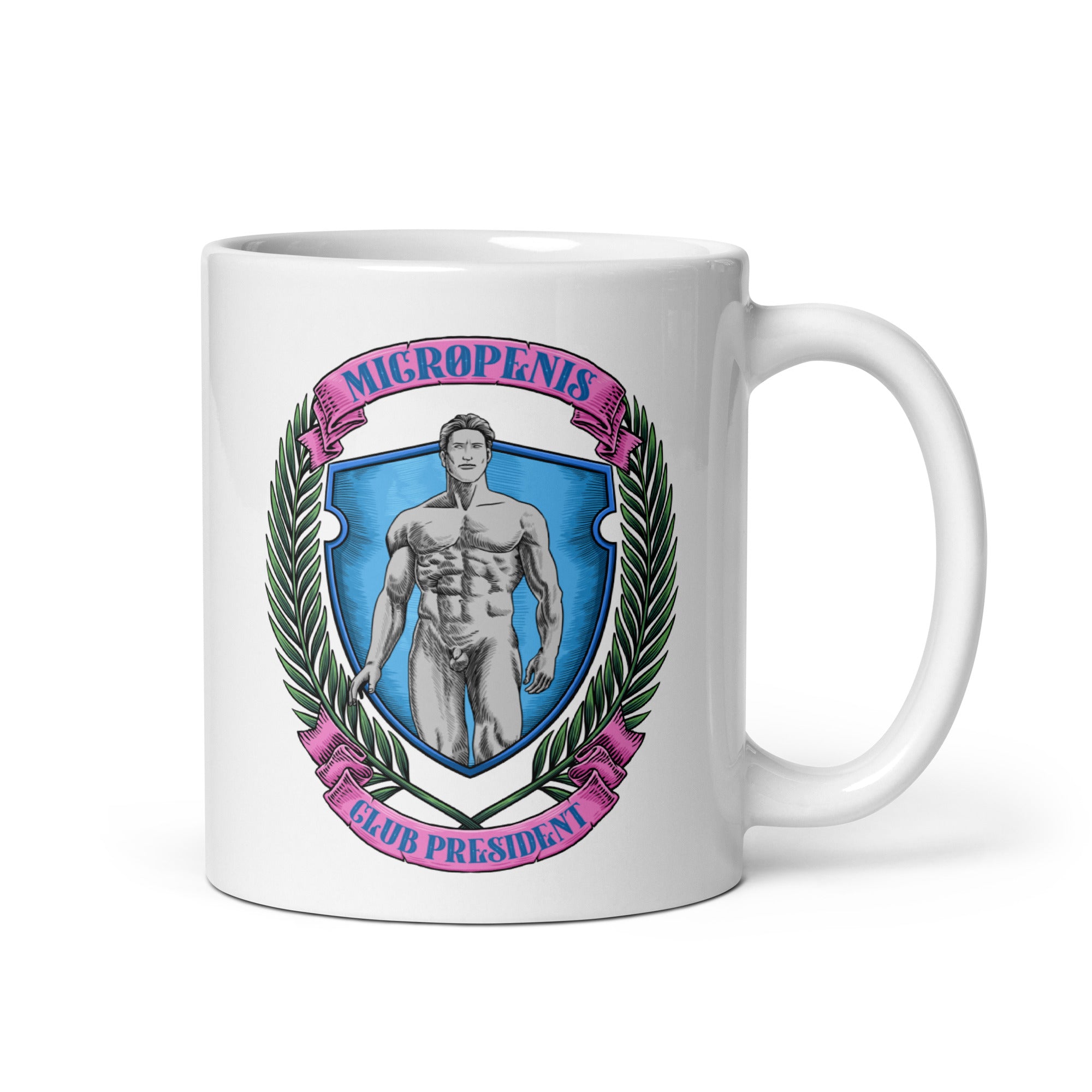 Micro Penis Club President White glossy mug