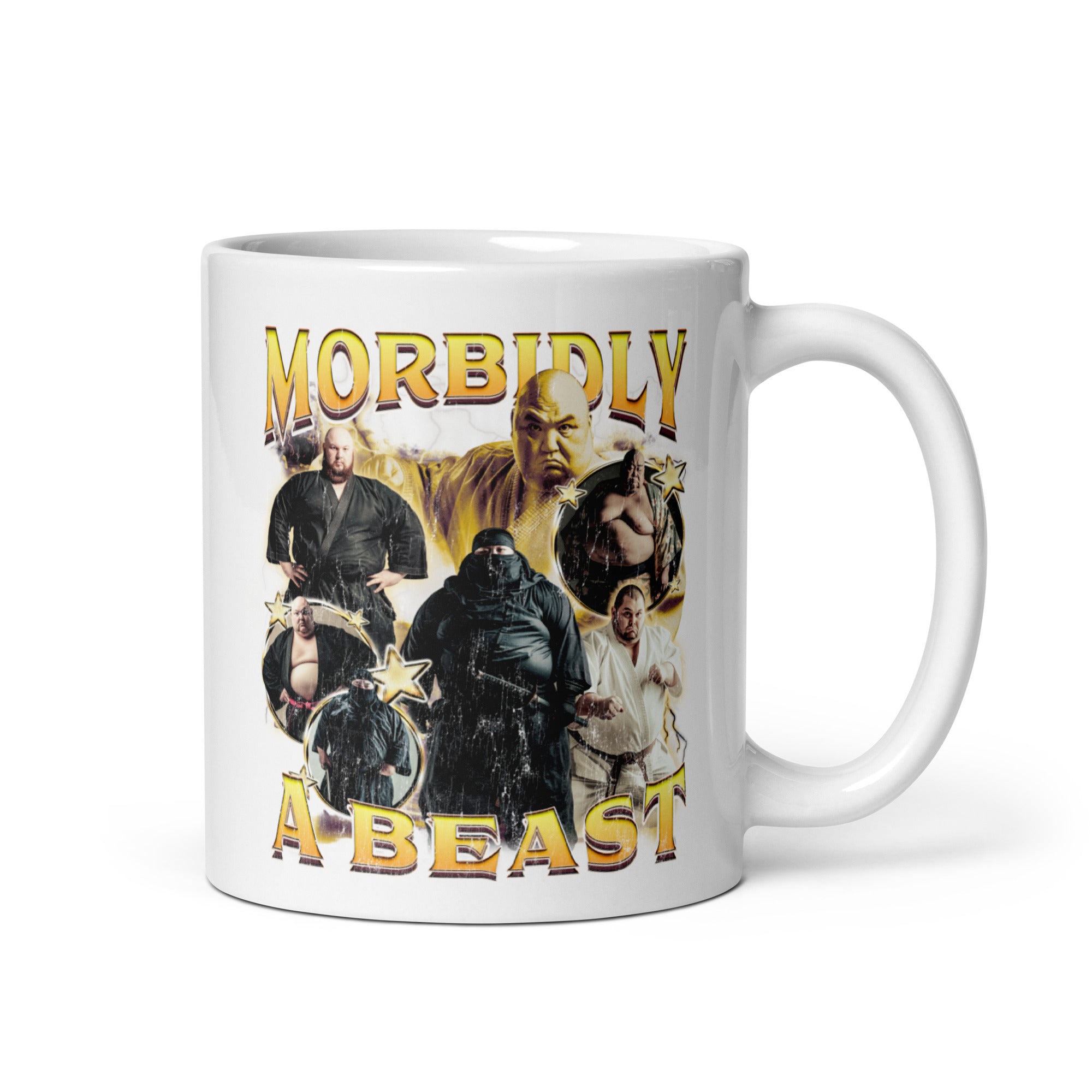 Morbidly a Beast White glossy mug