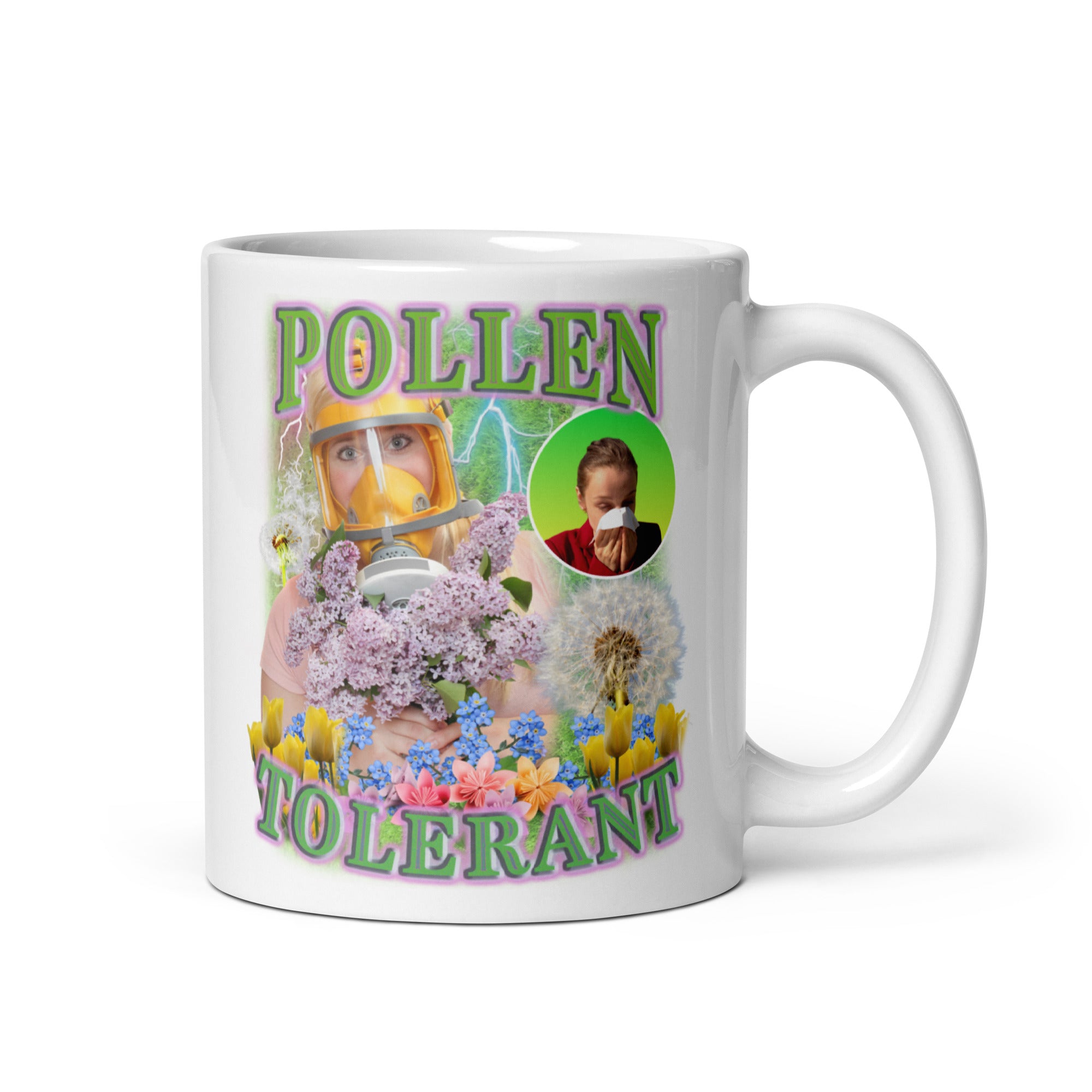 Pollen tolerant White glossy mug