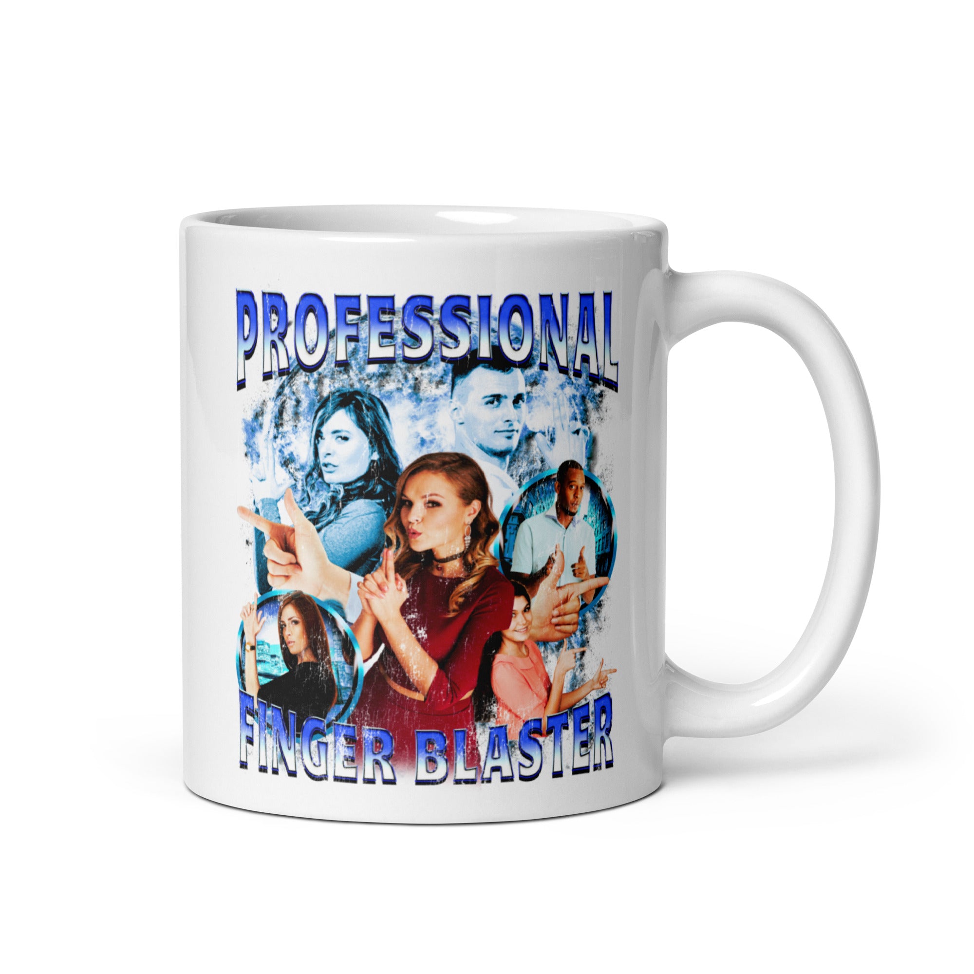 Professional Finger Blaster White glossy mug