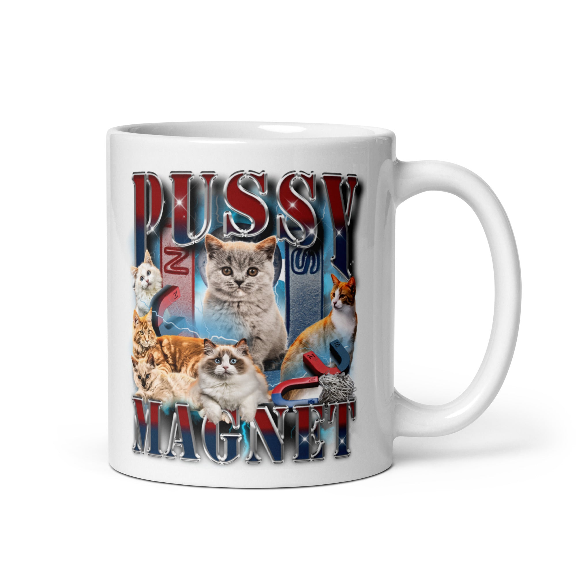 Pussy Magnet White glossy mug