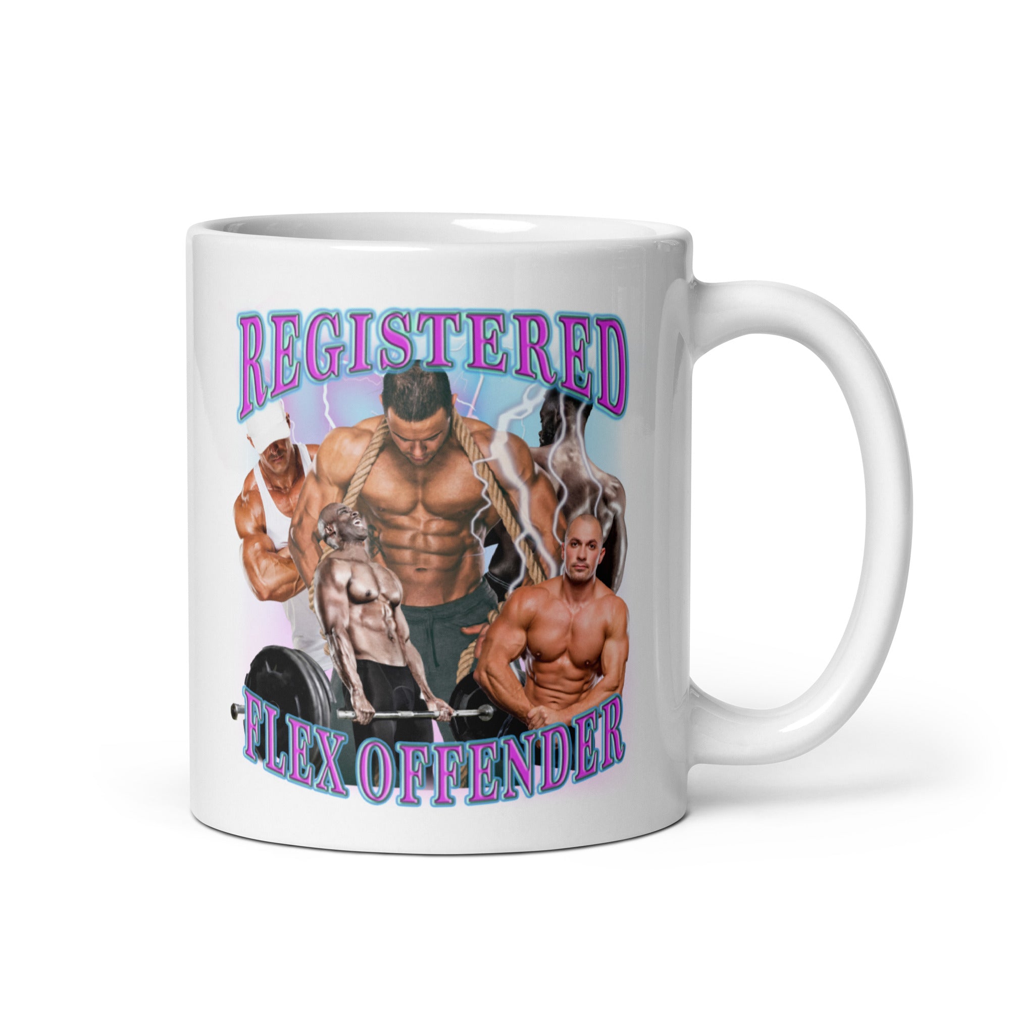 Registered Flex Offender White glossy mug