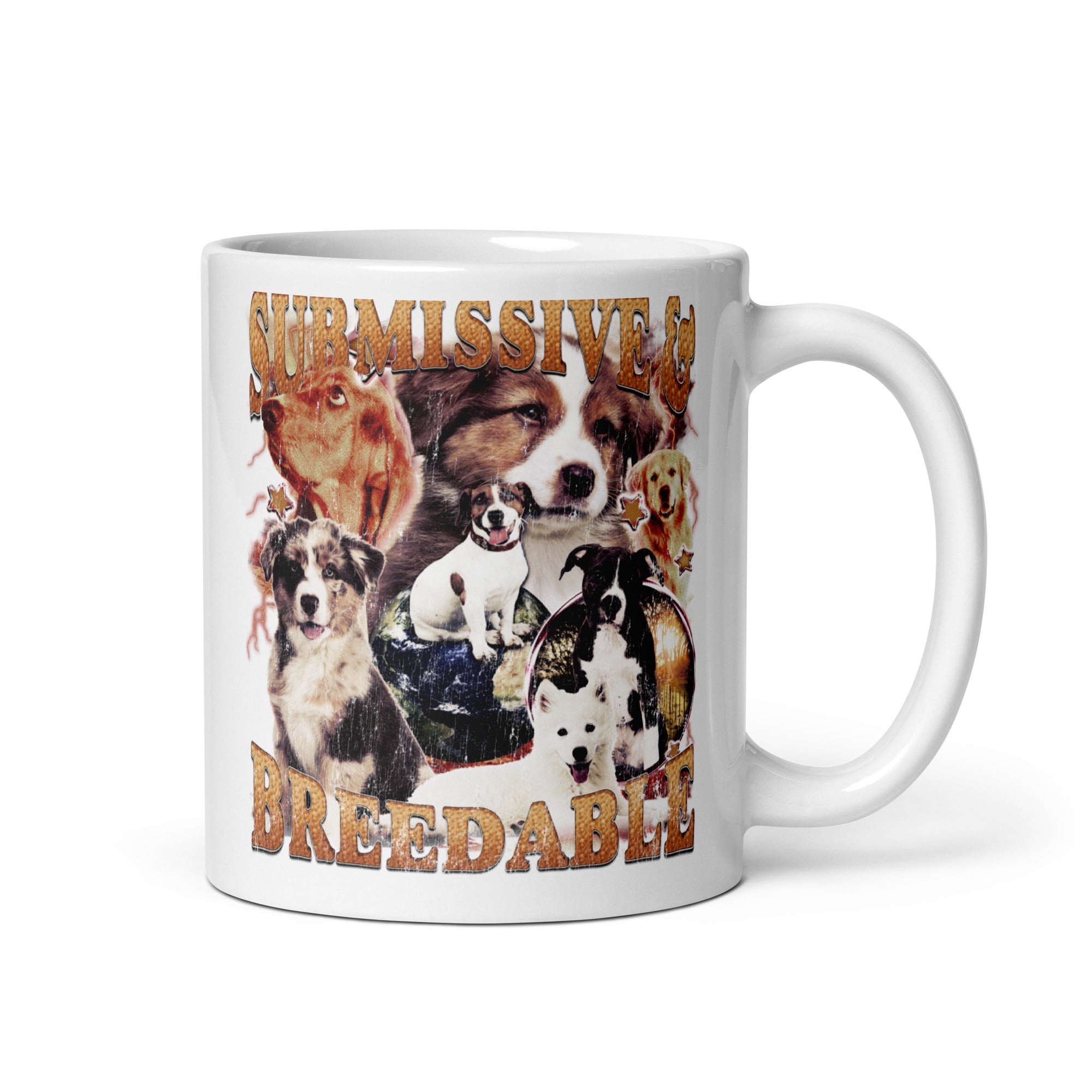 Submissive and Breedable White glossy mug