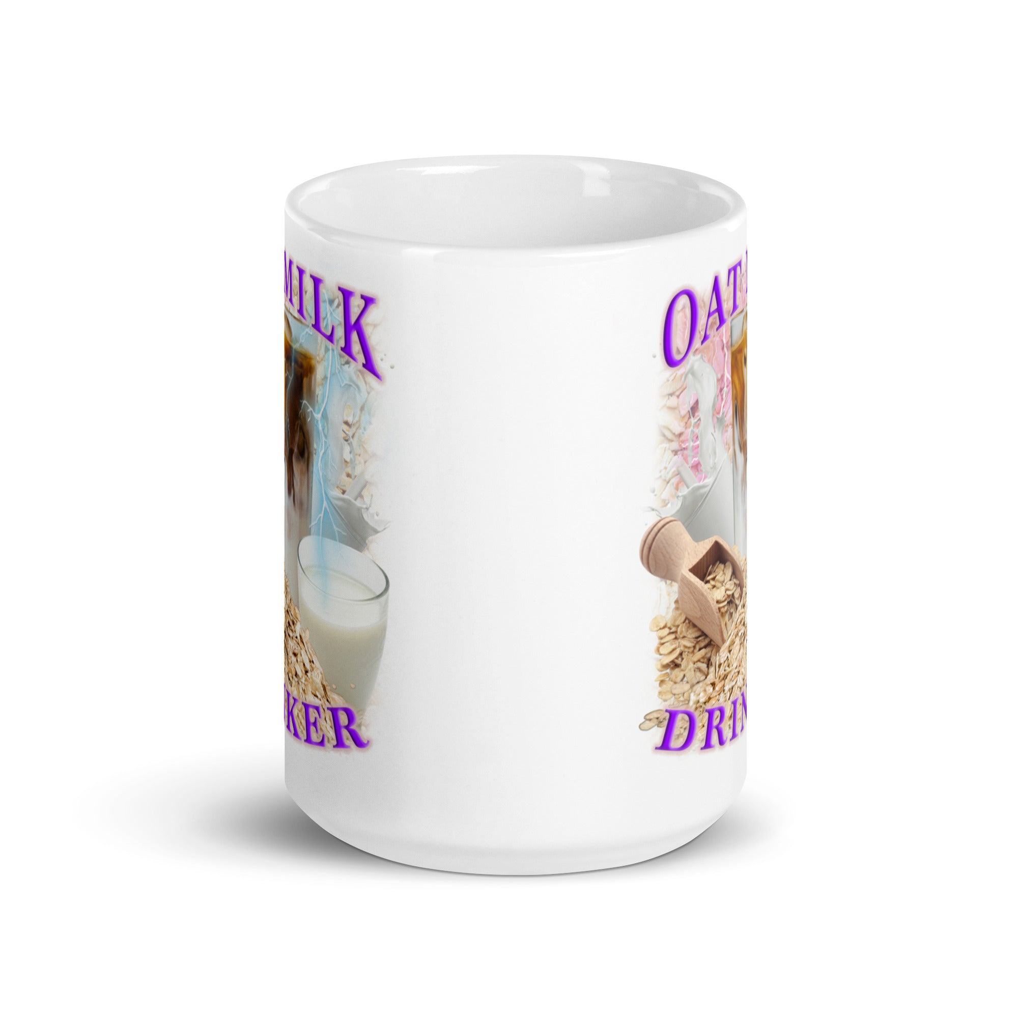 Oat Milk Drinker White glossy mug