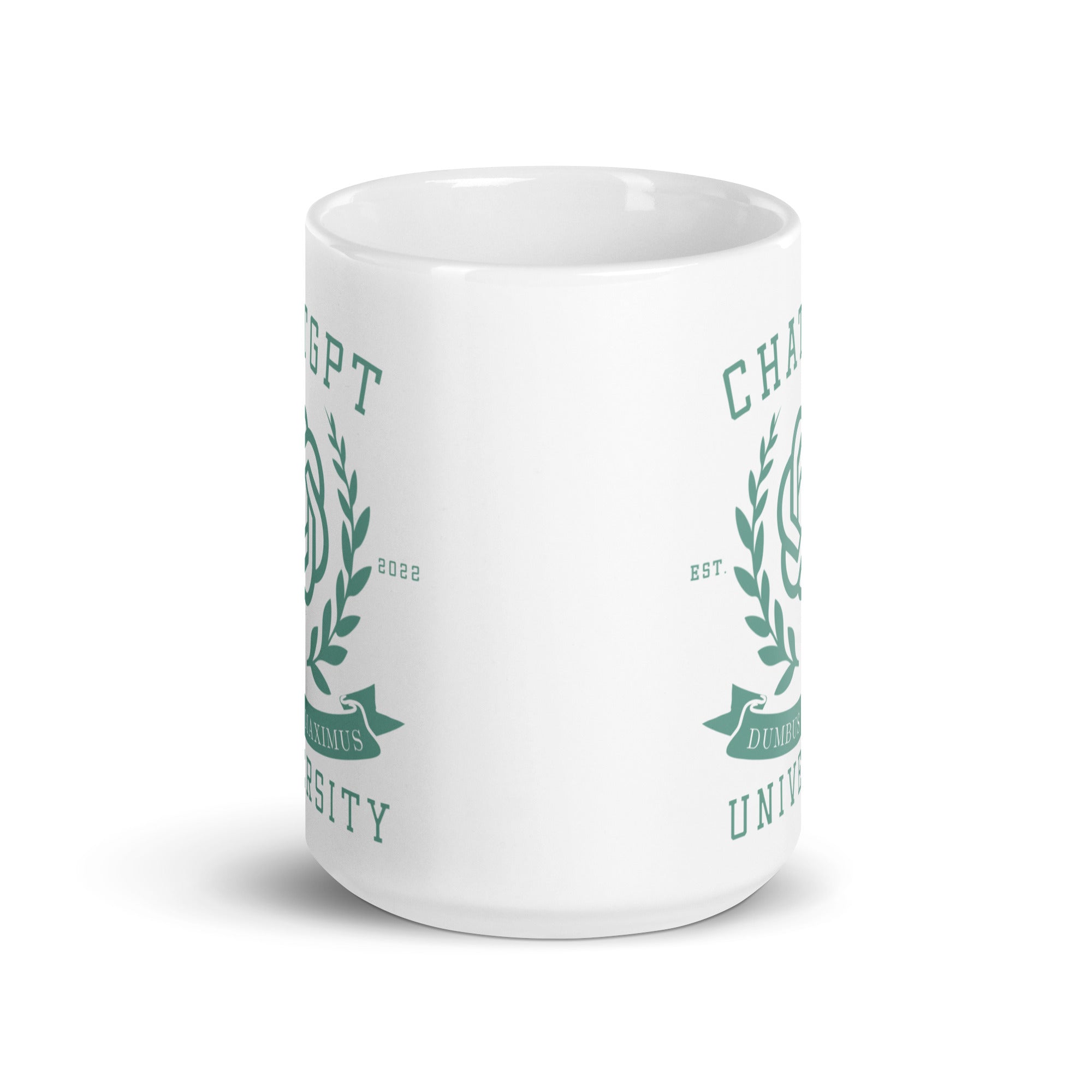 Chat GPT University White glossy mug