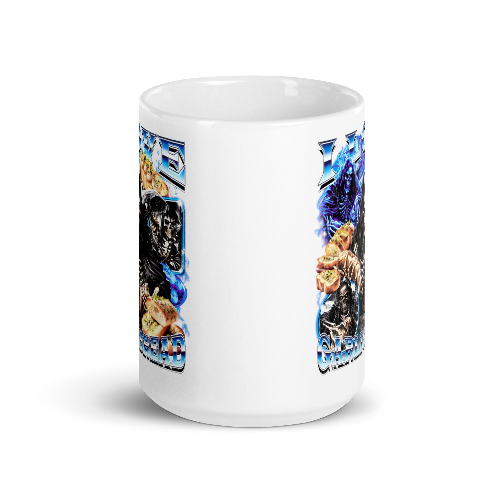 I Love Garlic Bread White glossy mug