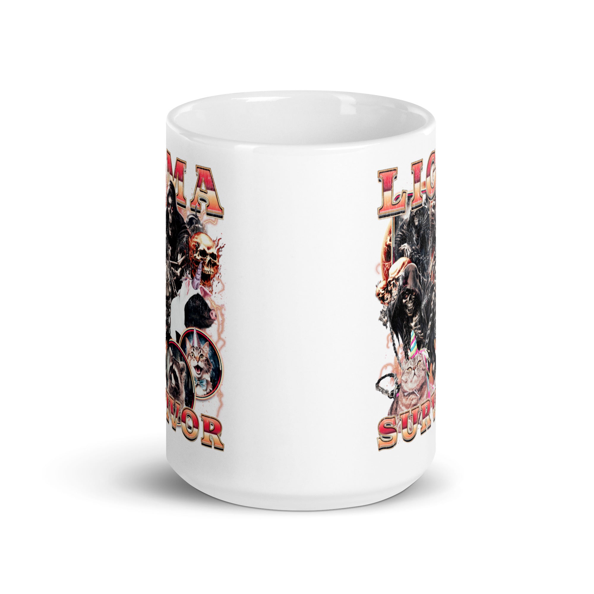 Ligma Survivor White glossy mug