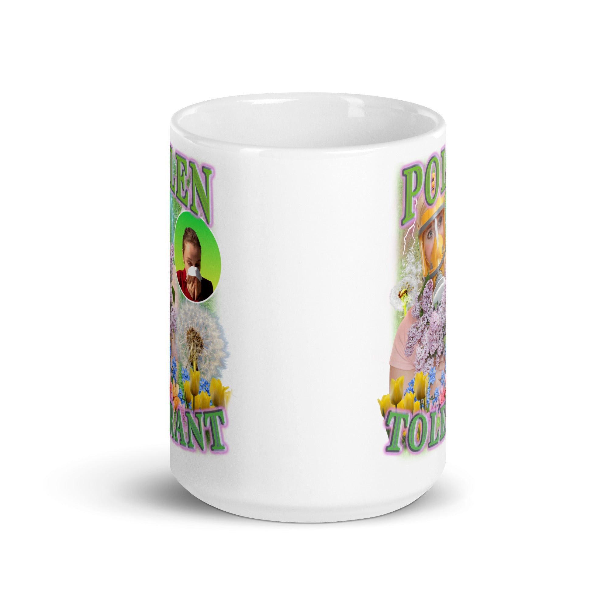 Pollen tolerant White glossy mug