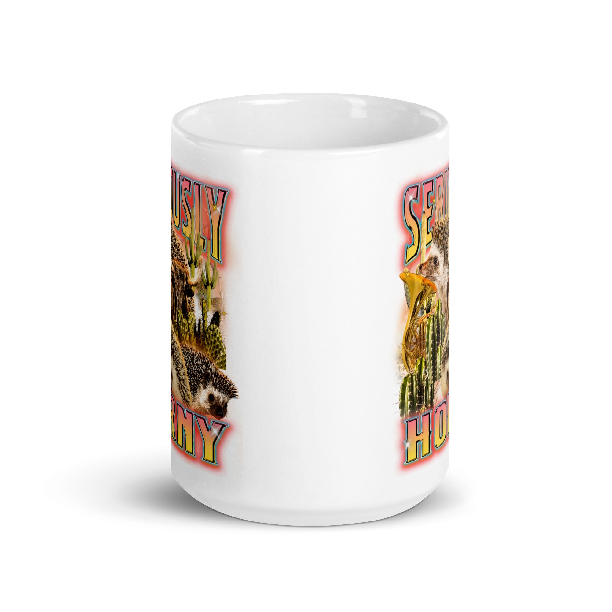 Seriously Horny White glossy mug