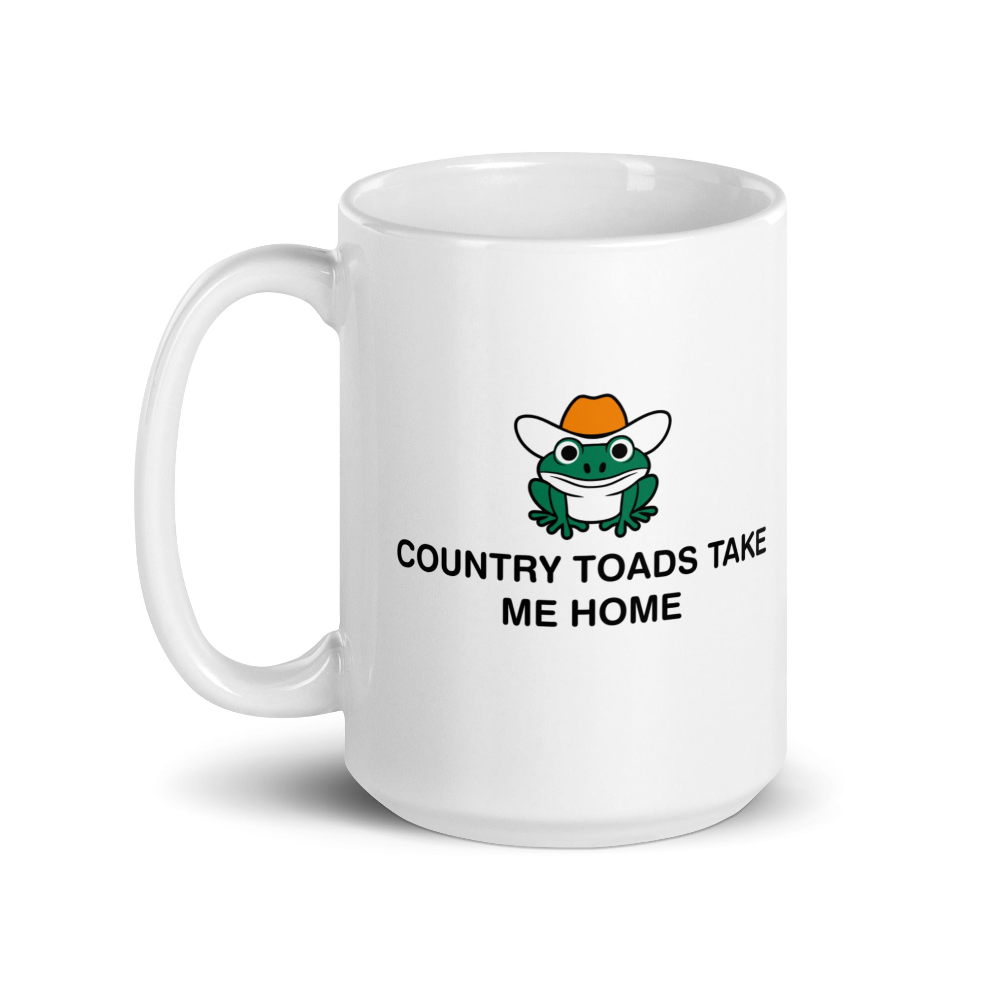 Country Toads Take Me Home White glossy mug