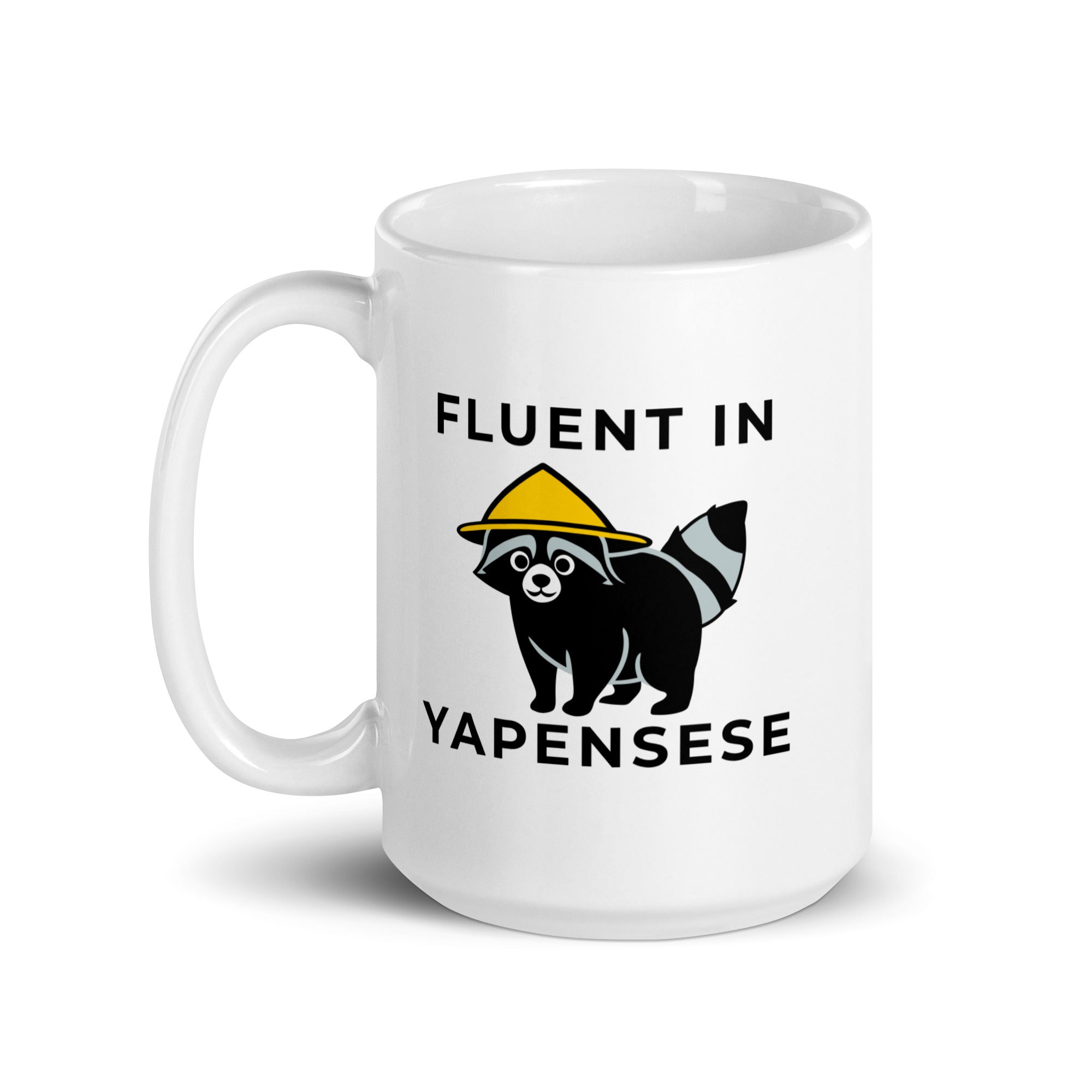 Fluent in Yapenese White glossy mug