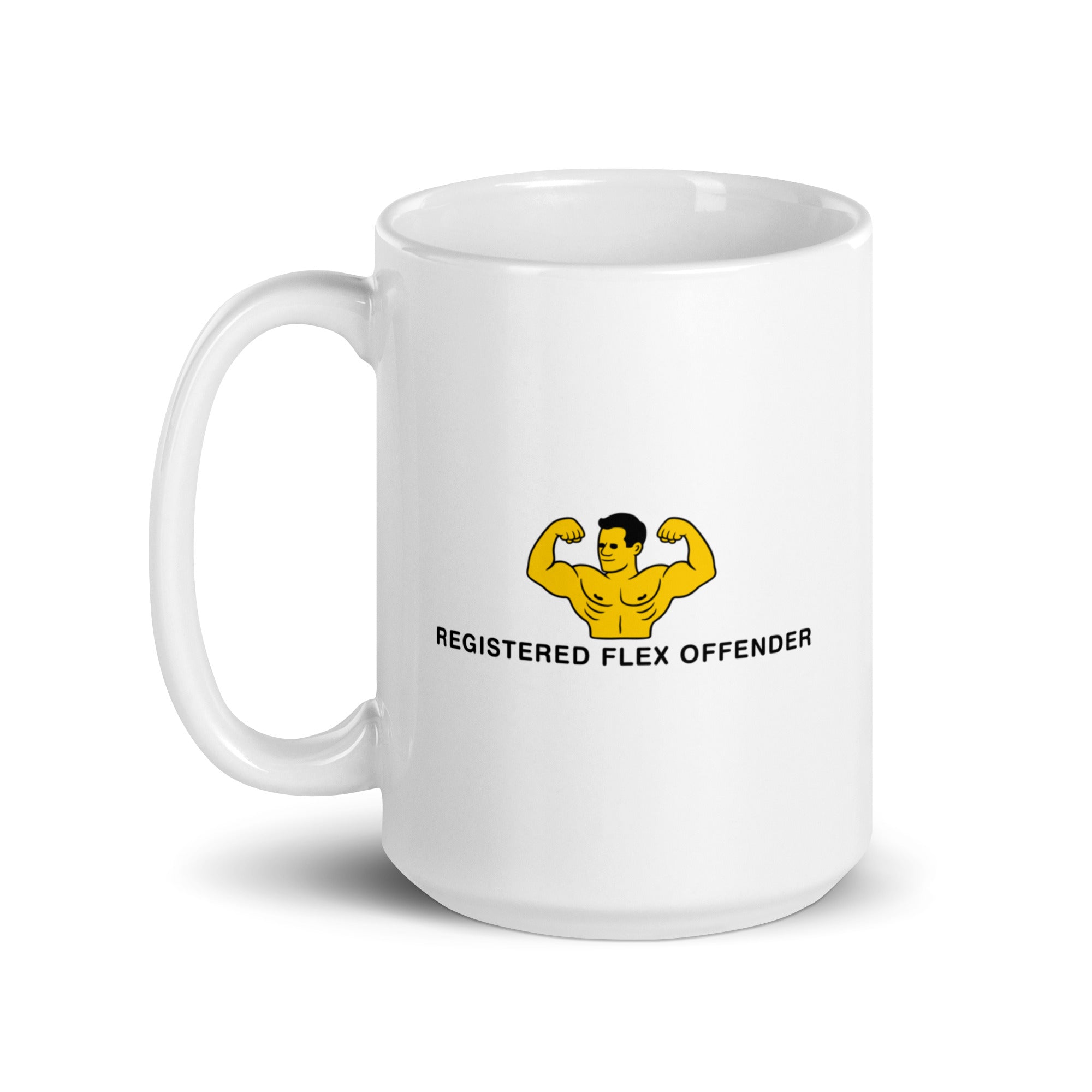 Registered Flex Offender White glossy mug