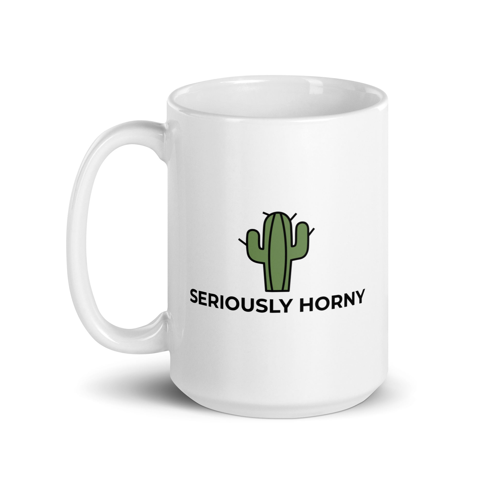 Seriously Horny White glossy mug