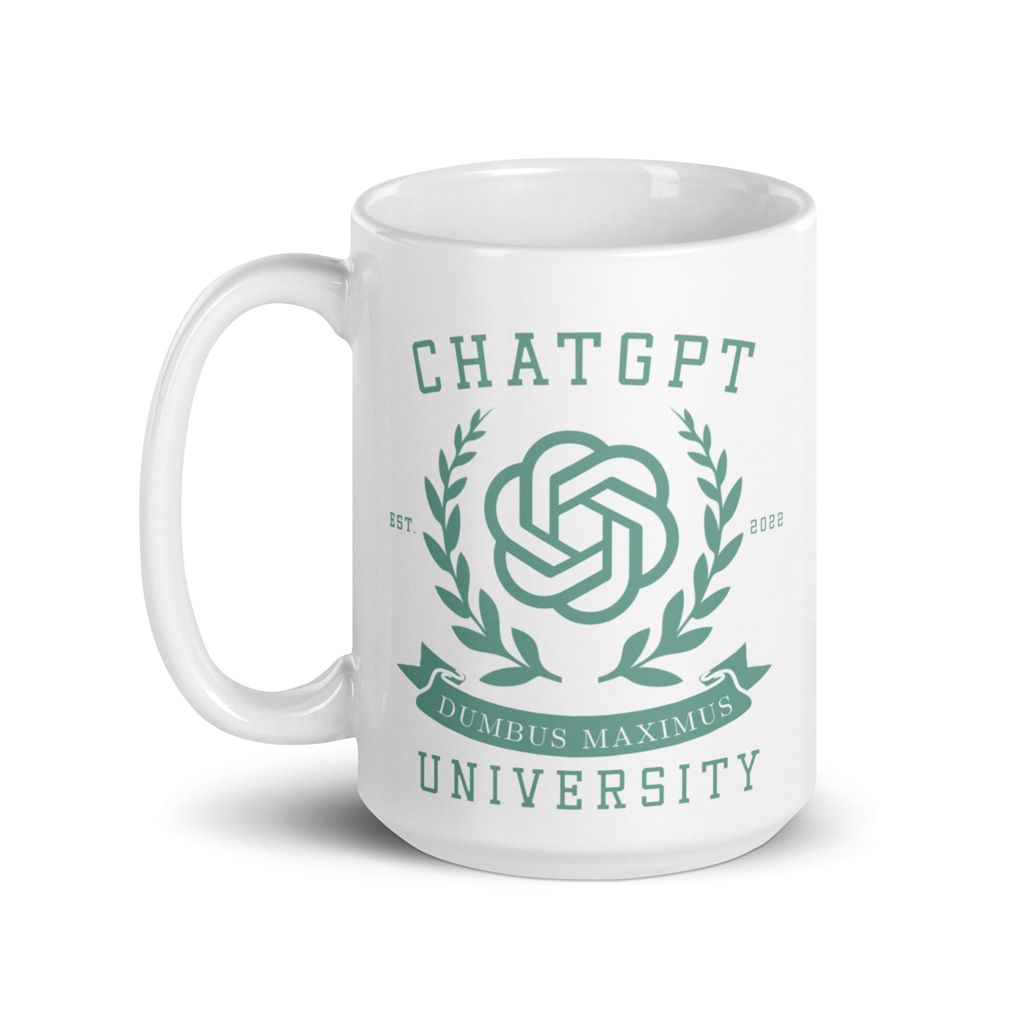 Chat GPT University White glossy mug