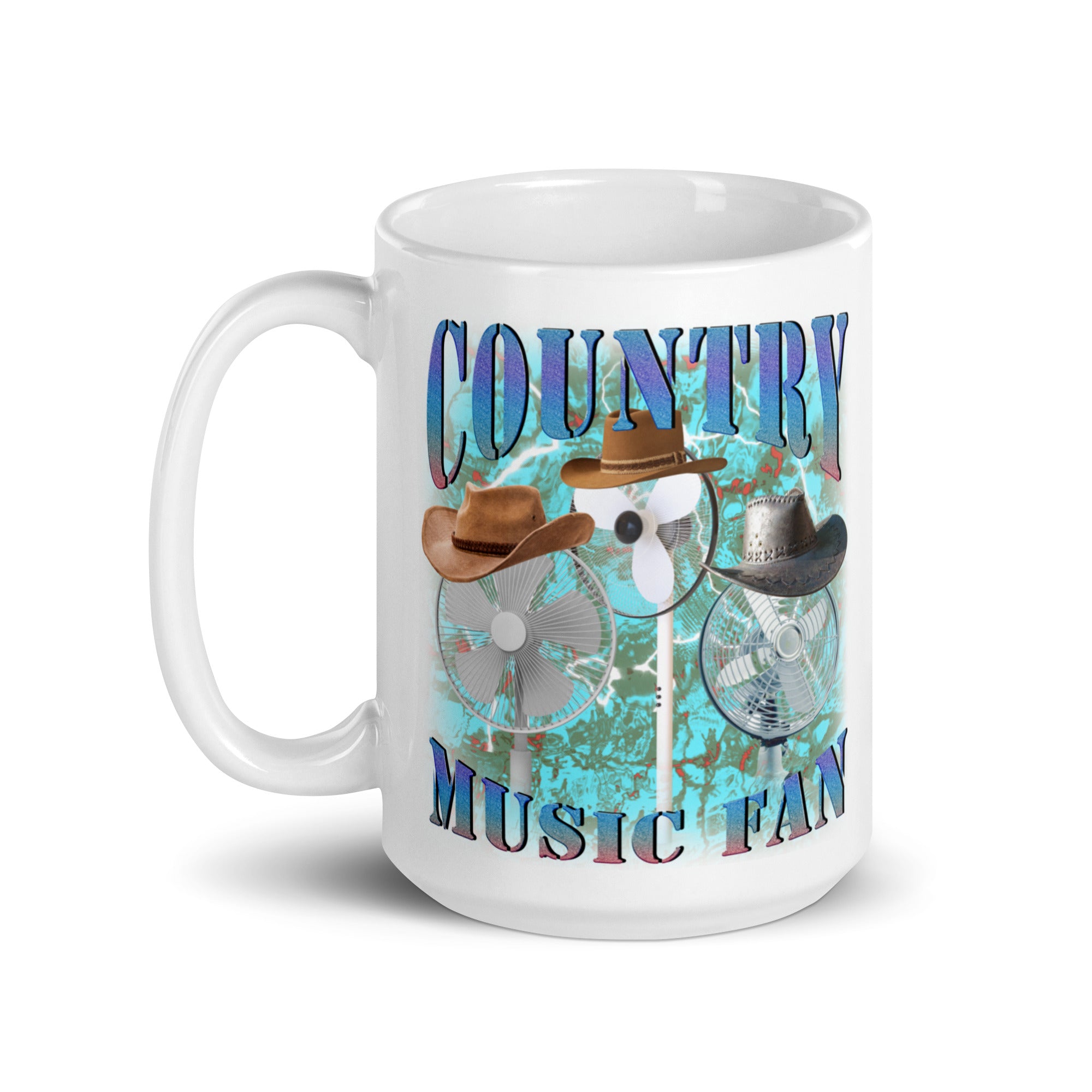 Country Music Fan White glossy mug