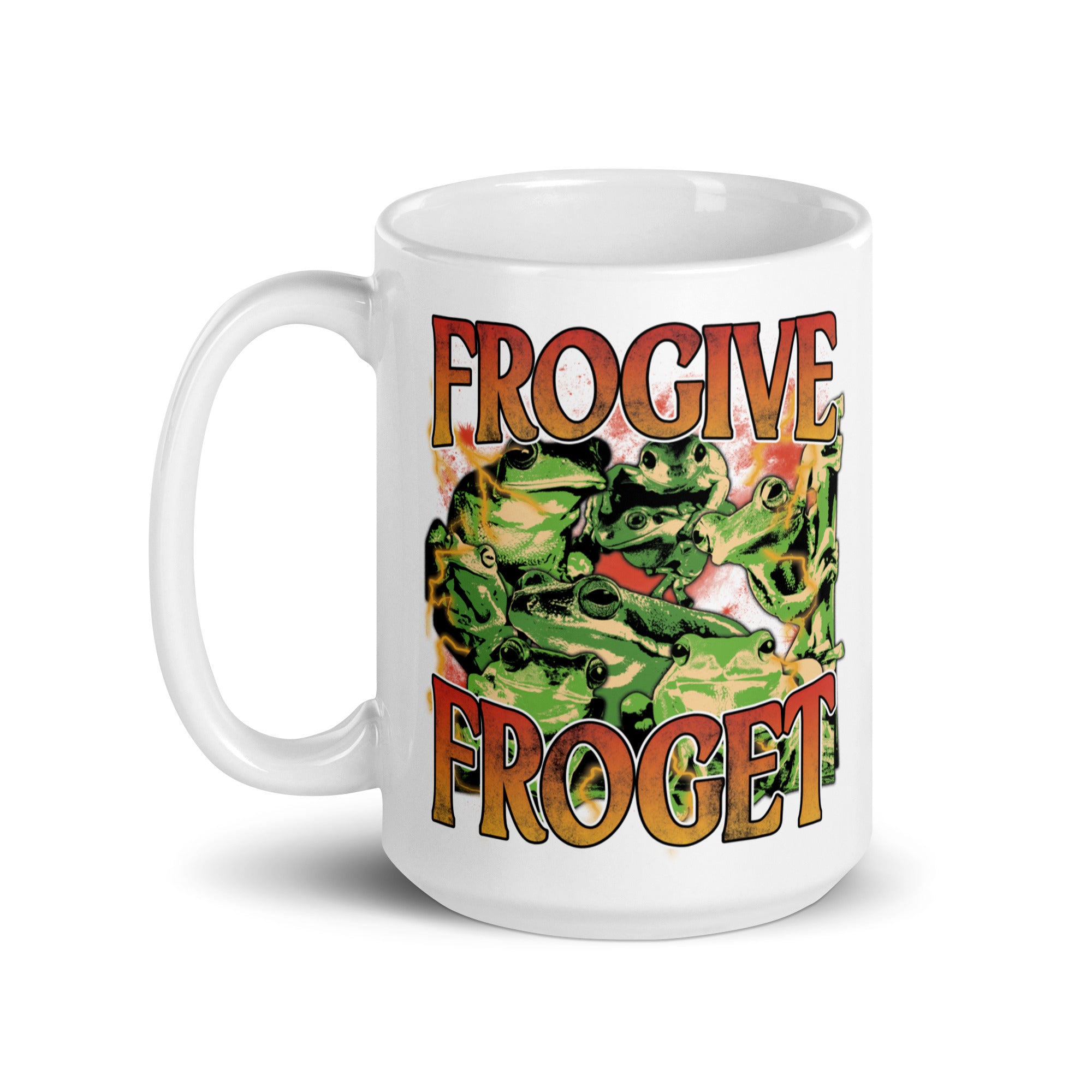 Frogive Forget White glossy mug