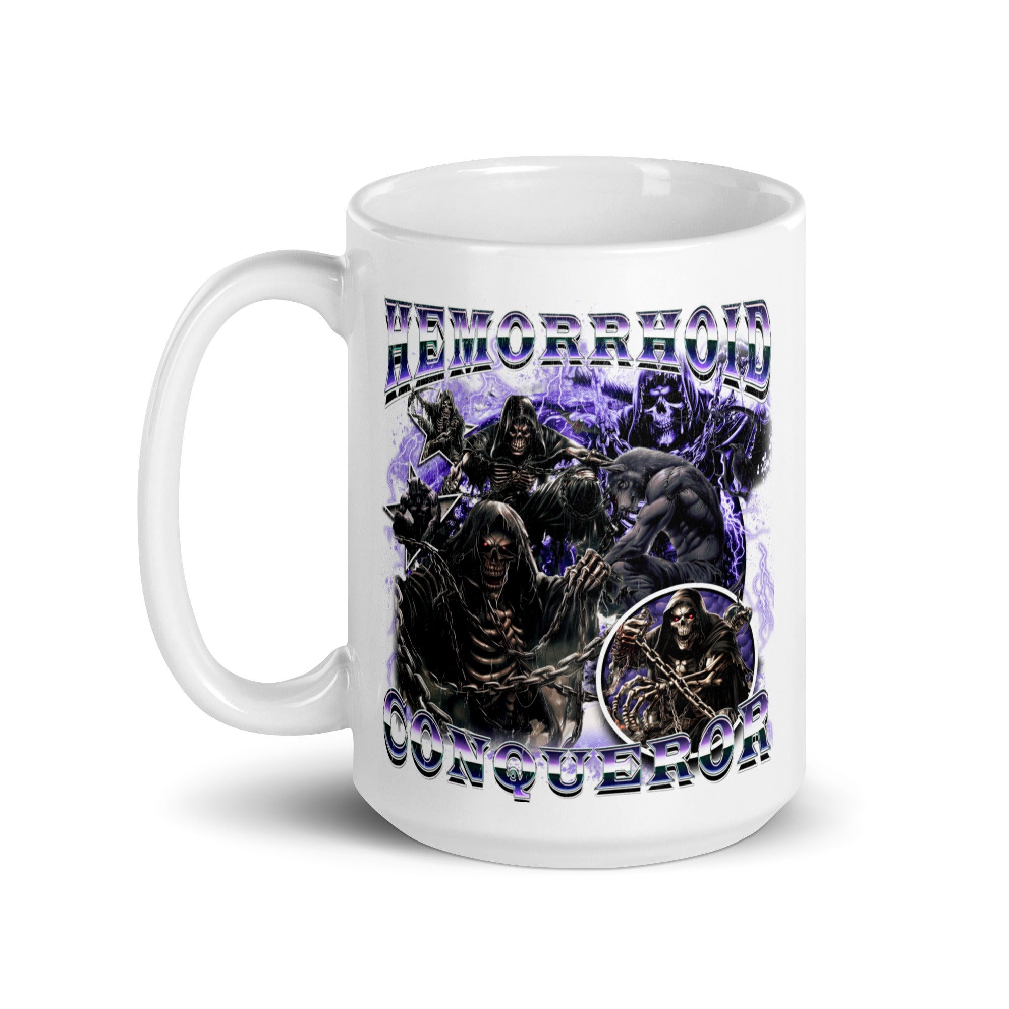 Hemorrhoid Conqueror White glossy mug