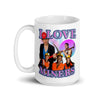 I Love Miners White glossy mug