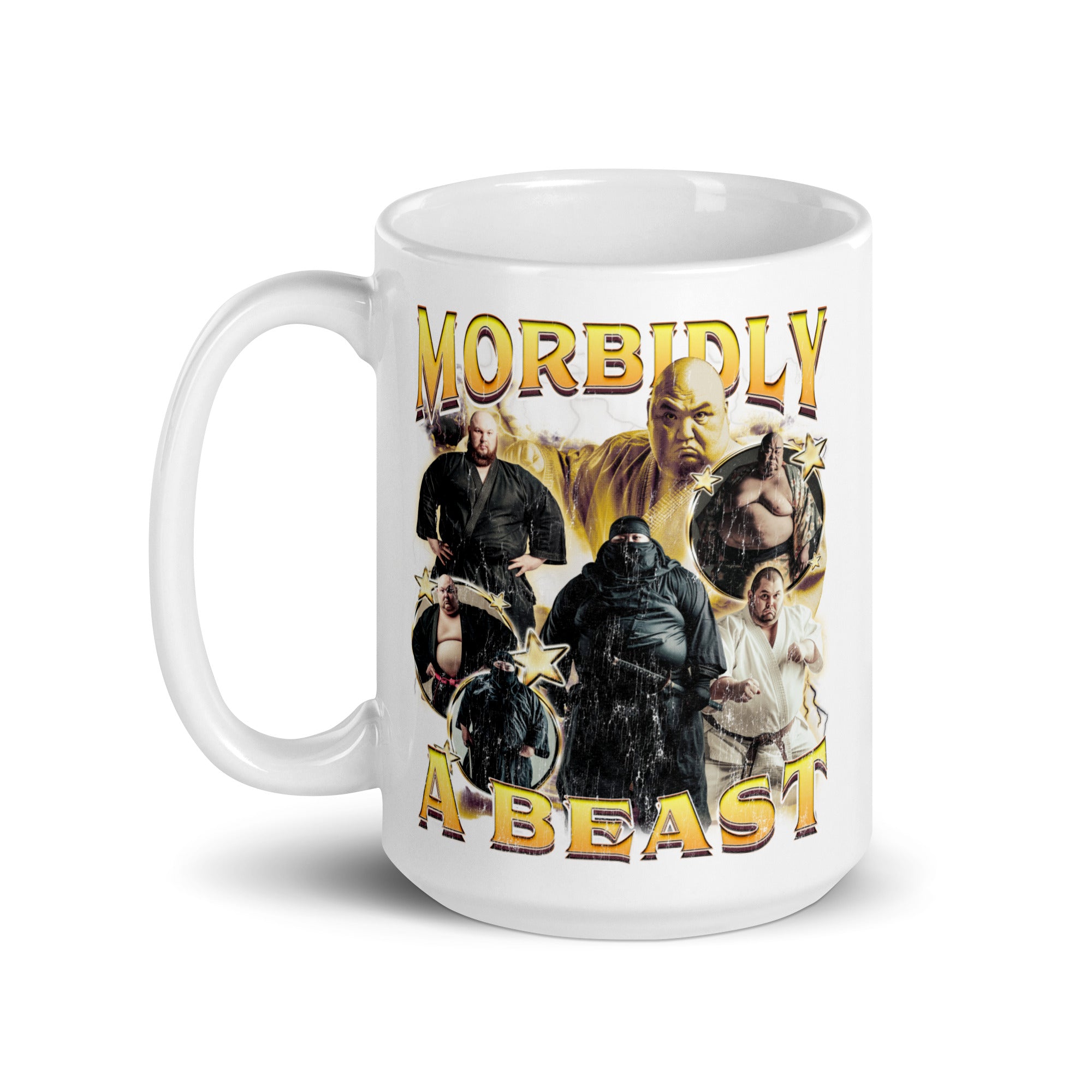 Morbidly a Beast White glossy mug