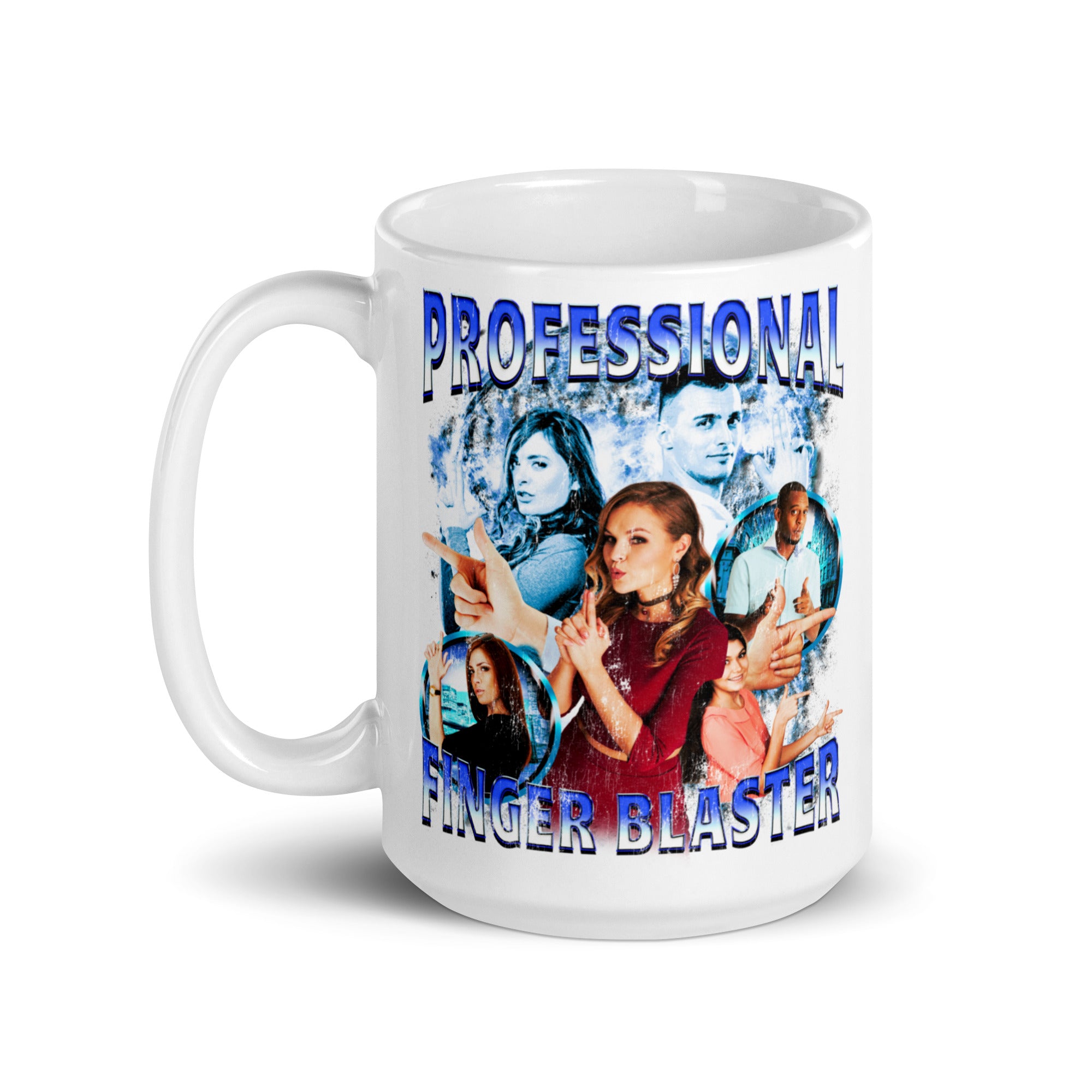 Professional Finger Blaster White glossy mug