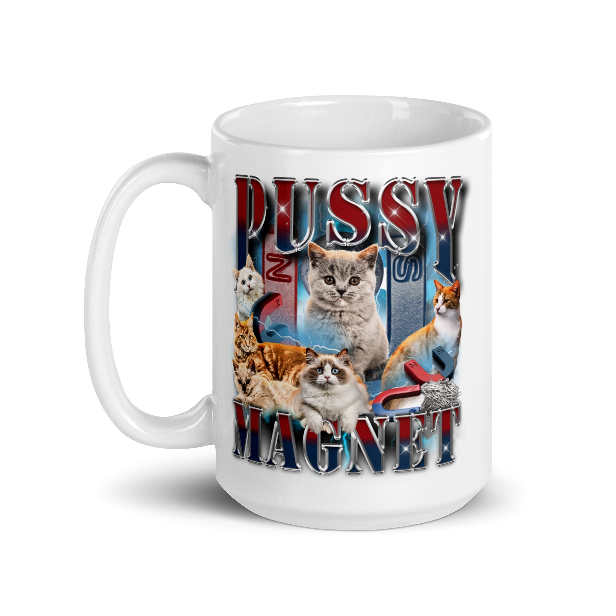 Pussy Magnet White glossy mug