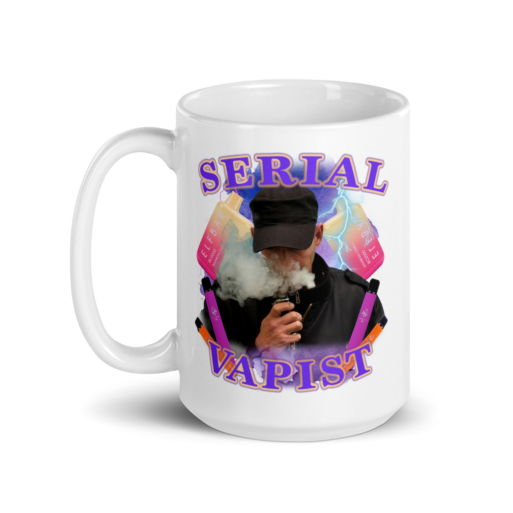 Serial Vapist  White glossy mug